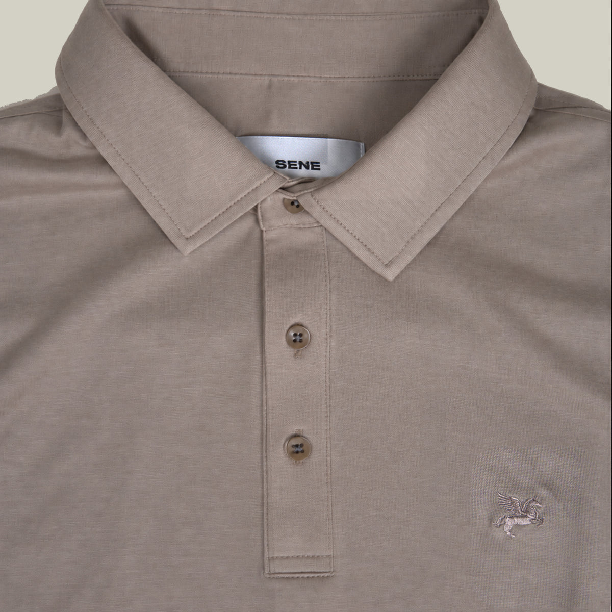 Merino Wool Polo model Matteo in Dune