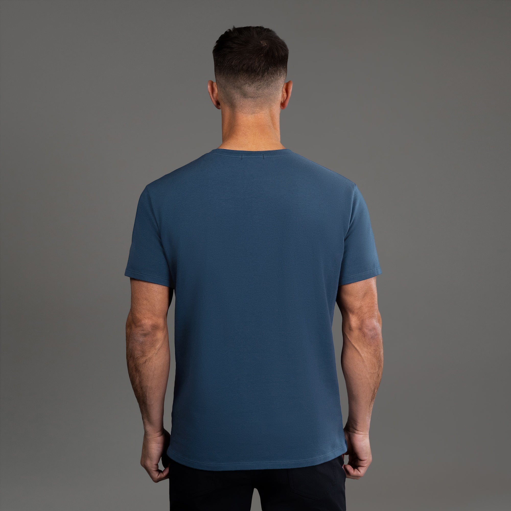Tags:(6'0" - 180 lbs|Medium) custom t-shirt tee model Tyler in Deep Sea