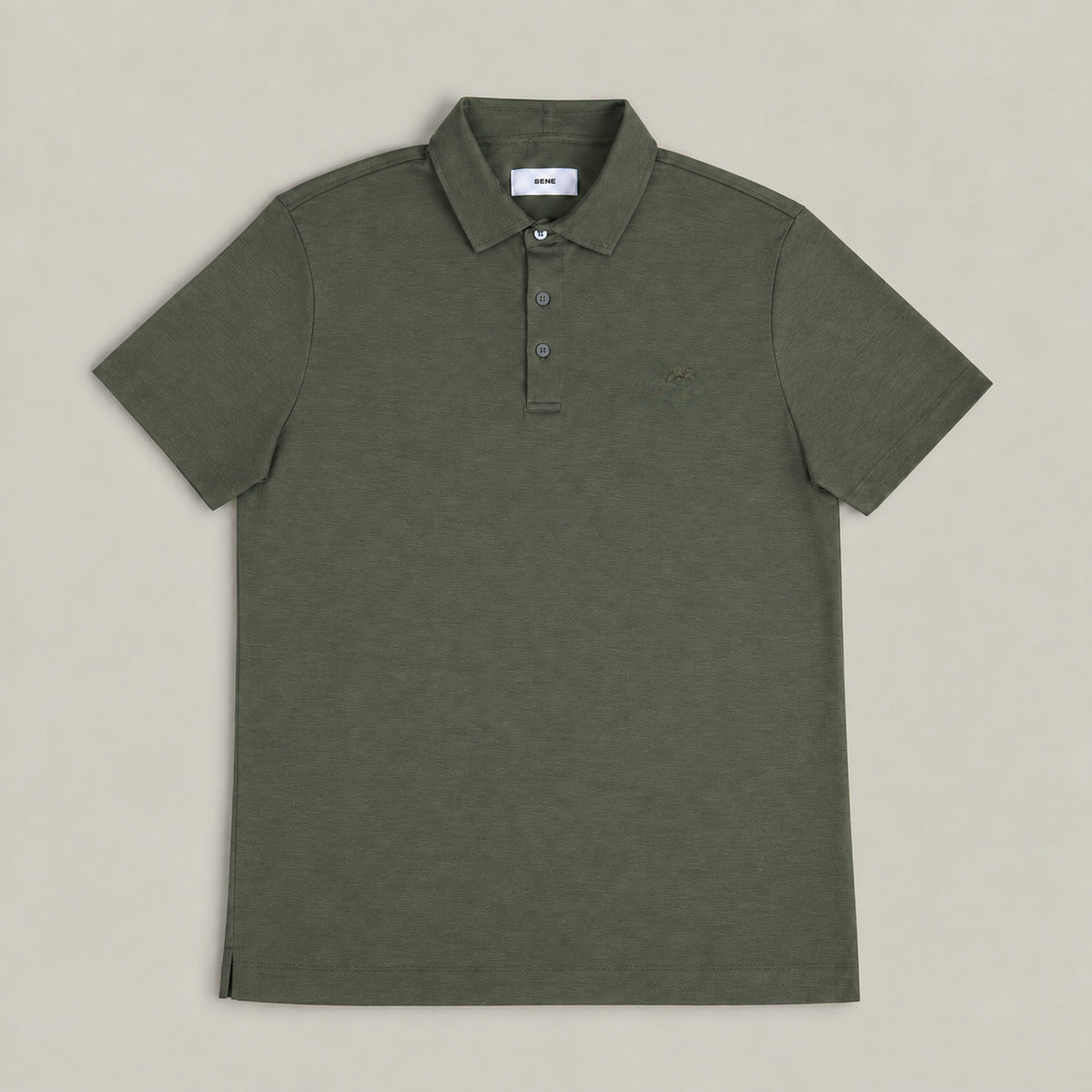 Merino Wool Polo model Matteo in Flint