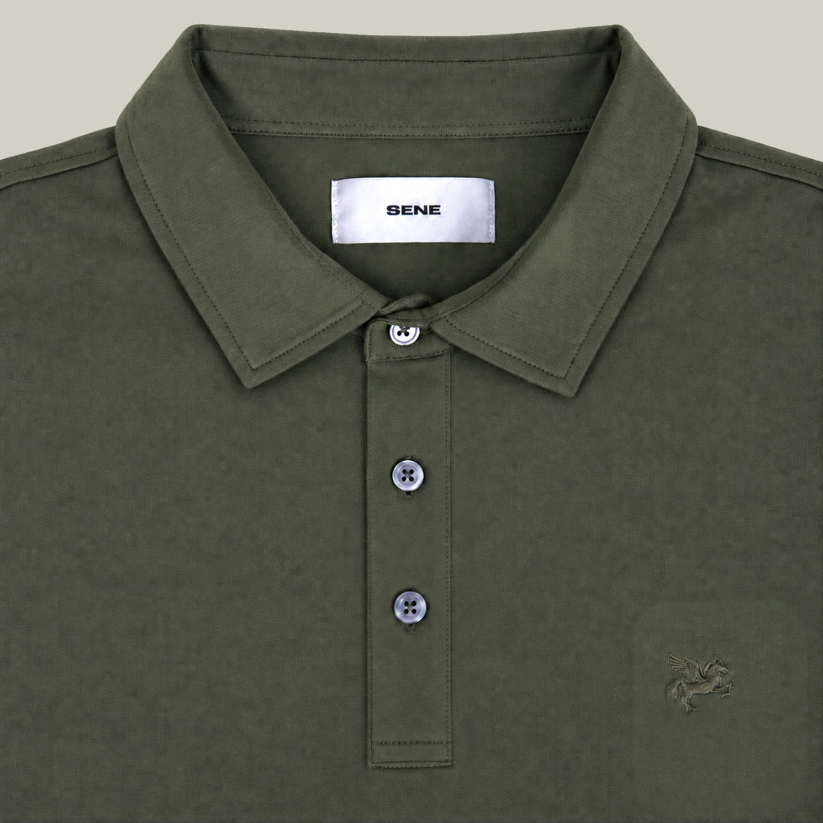 Merino Wool Polo model Matteo in Flint