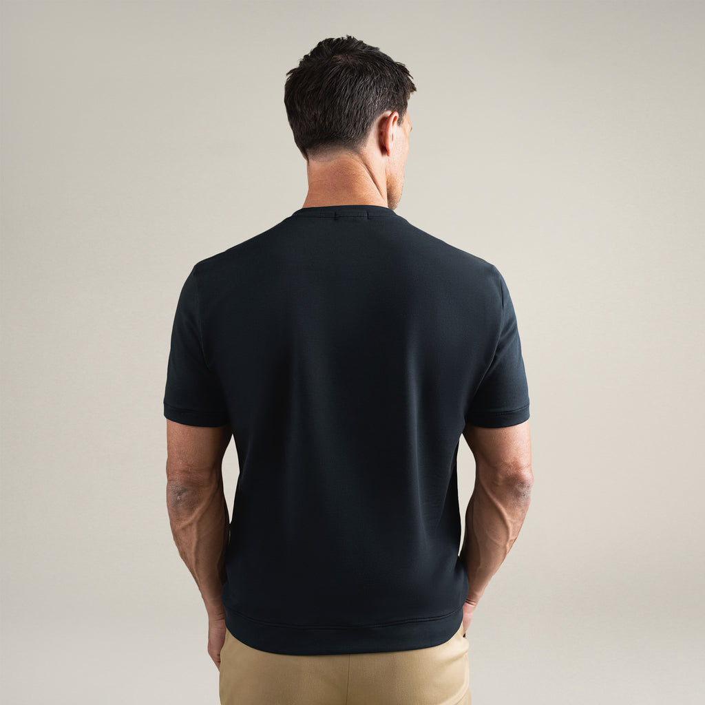 Tags:(6'0" - 180 lbs|Medium) custom t-shirt tee model Tyler in Black