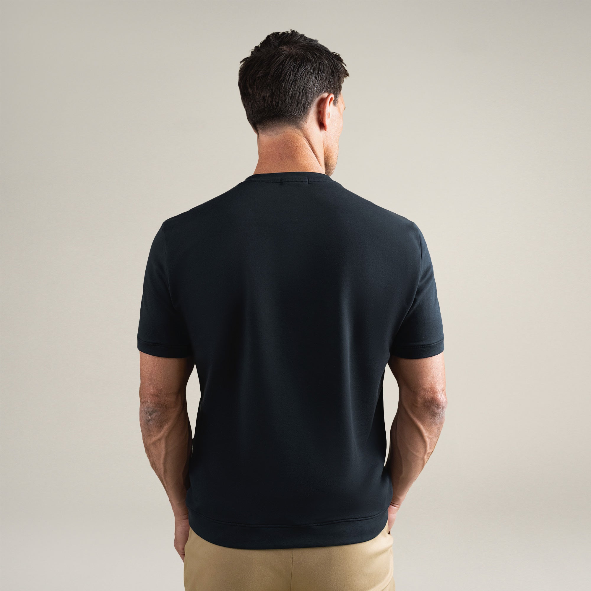 Tags:(6'0" - 180 lbs|Medium) custom t-shirt tee model Tyler in Black