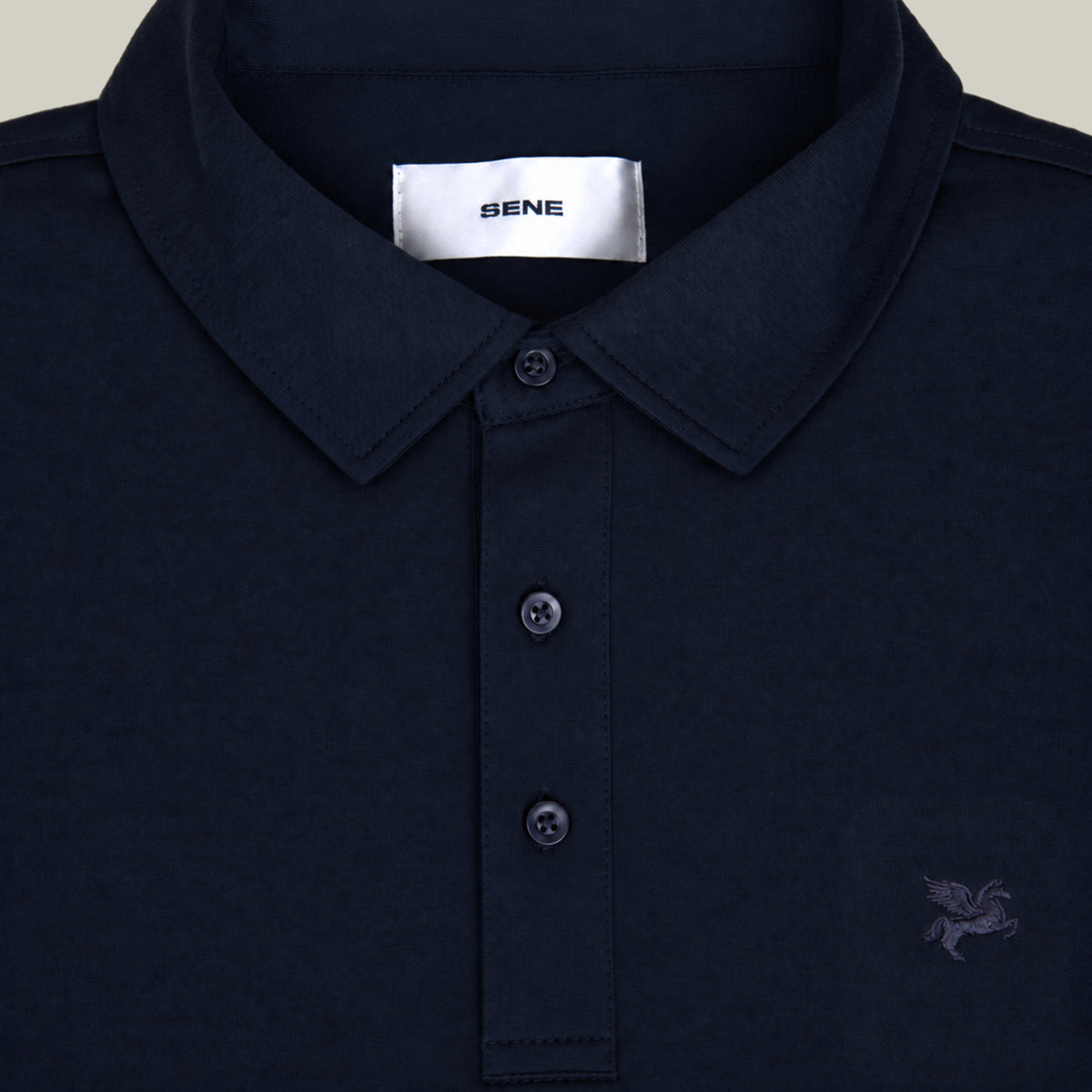 Merino Wool Polo model Matteo in Dark Navy