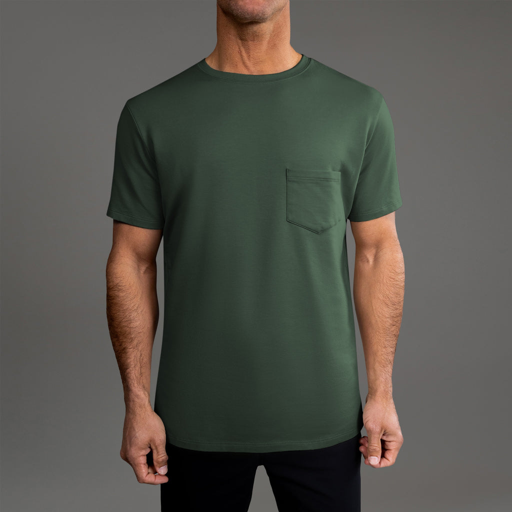 Tags:(6'0" - 180 lbs|Medium) custom t-shirt tee model Tyler in Moss