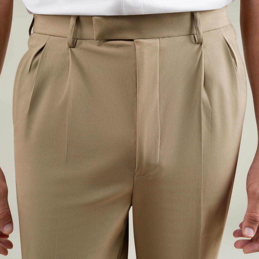 Tags:(6'1"|165) Custom Peak Lapel Tuxedo model Jessey in Warm Khaki