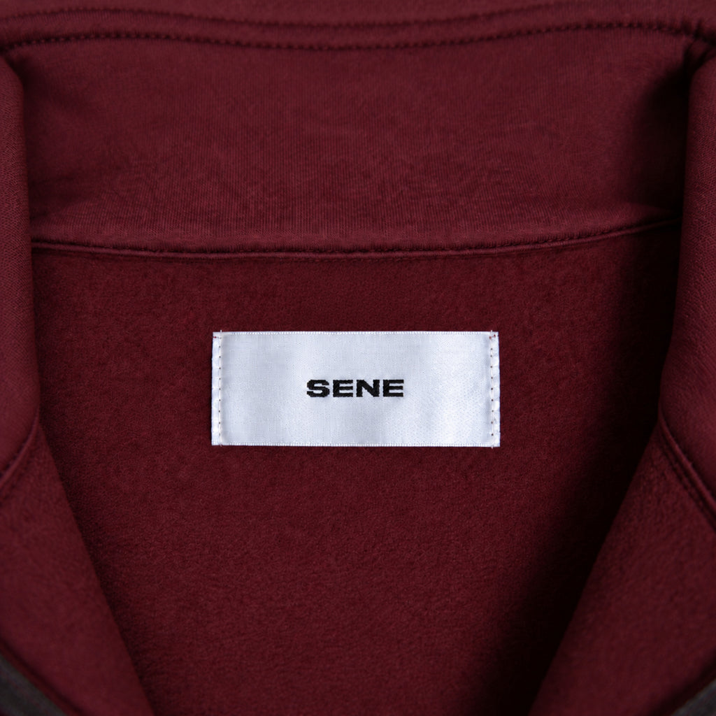 Evening Quarter-Zip model Guillermo in Burgundy