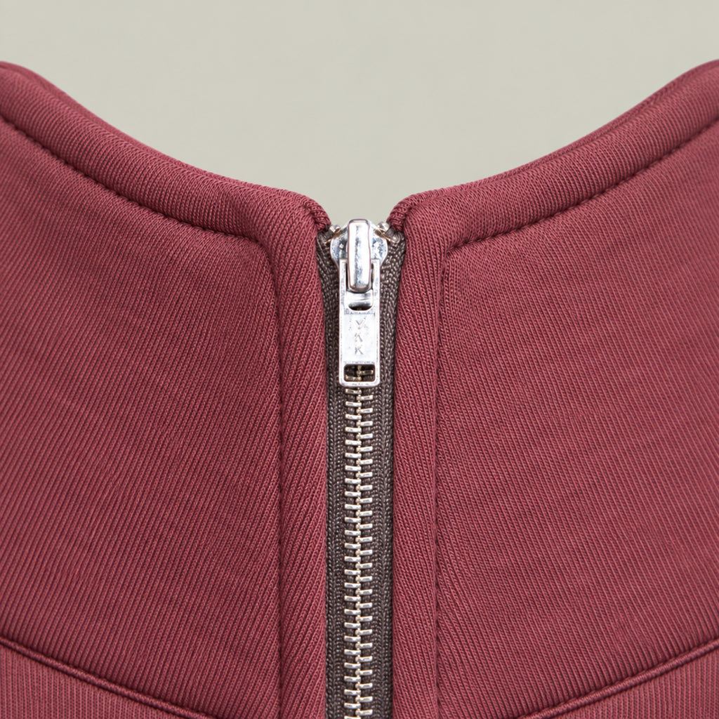 Evening Quarter-Zip model Guillermo in Burgundy