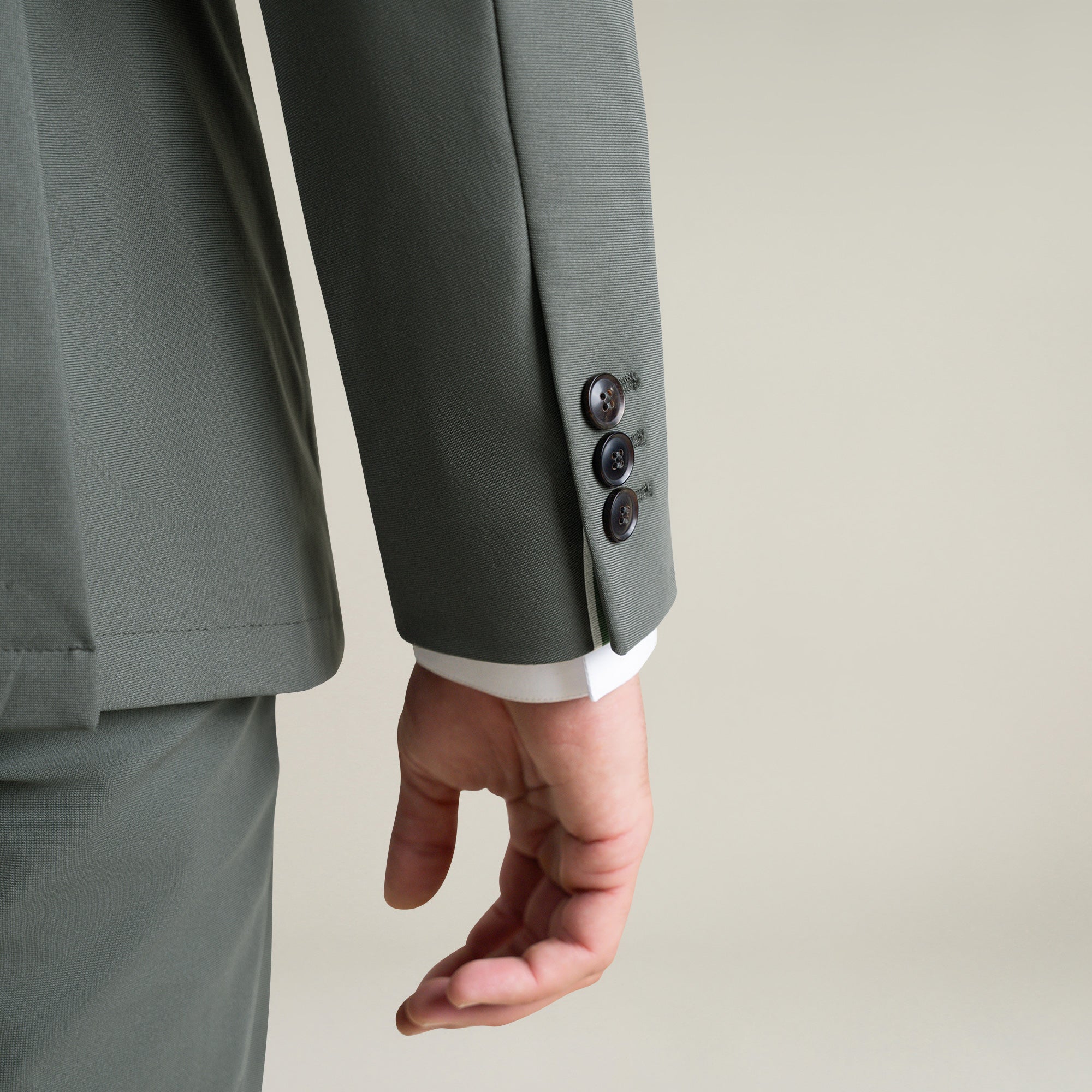 Tags:(6'1"|165) Bespoke custom athleisure technical athletic stretch suit los angeles model Jessey in Pebble