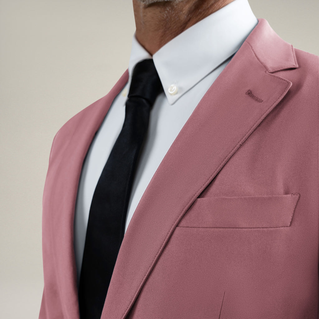 Tags:(6'0"|180 lbs) Bespoke custom athleisure technical men's suit los angeles model Tyler in Desert Rose