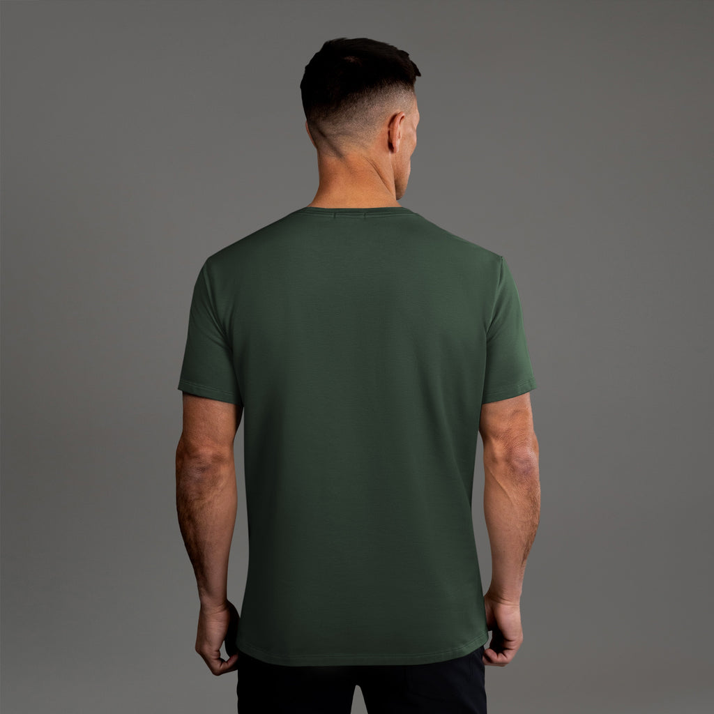 Tags:(6'0" - 180 lbs|Medium) custom t-shirt tee model Tyler in Moss