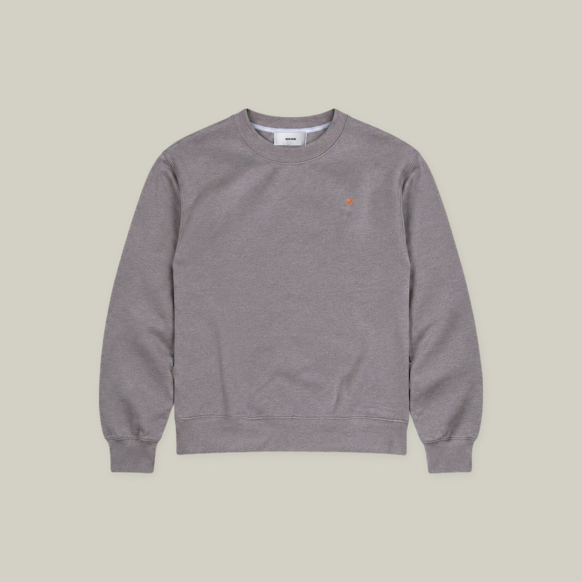 Evening Crewneck Sweater model Guillermo in Heather Stone