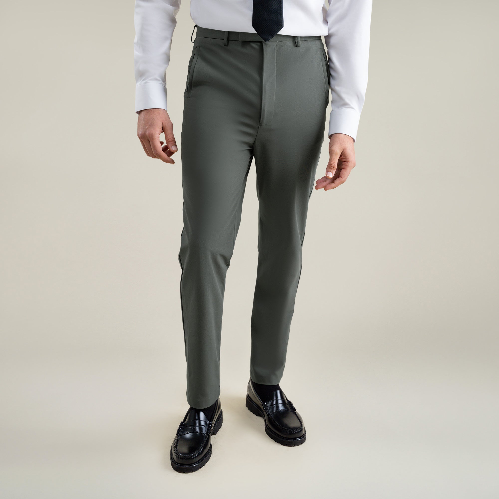 Tags:(6'1"|165) Bespoke custom athleisure technical athletic stretch suit los angeles model Jessey in Pebble