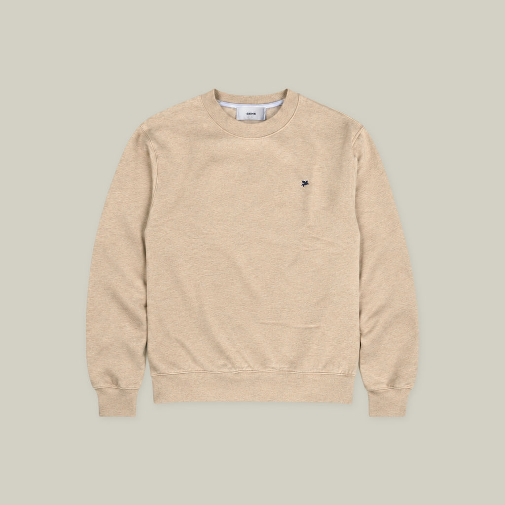 Evening Crewneck Sweater model Guillermo in Clay
