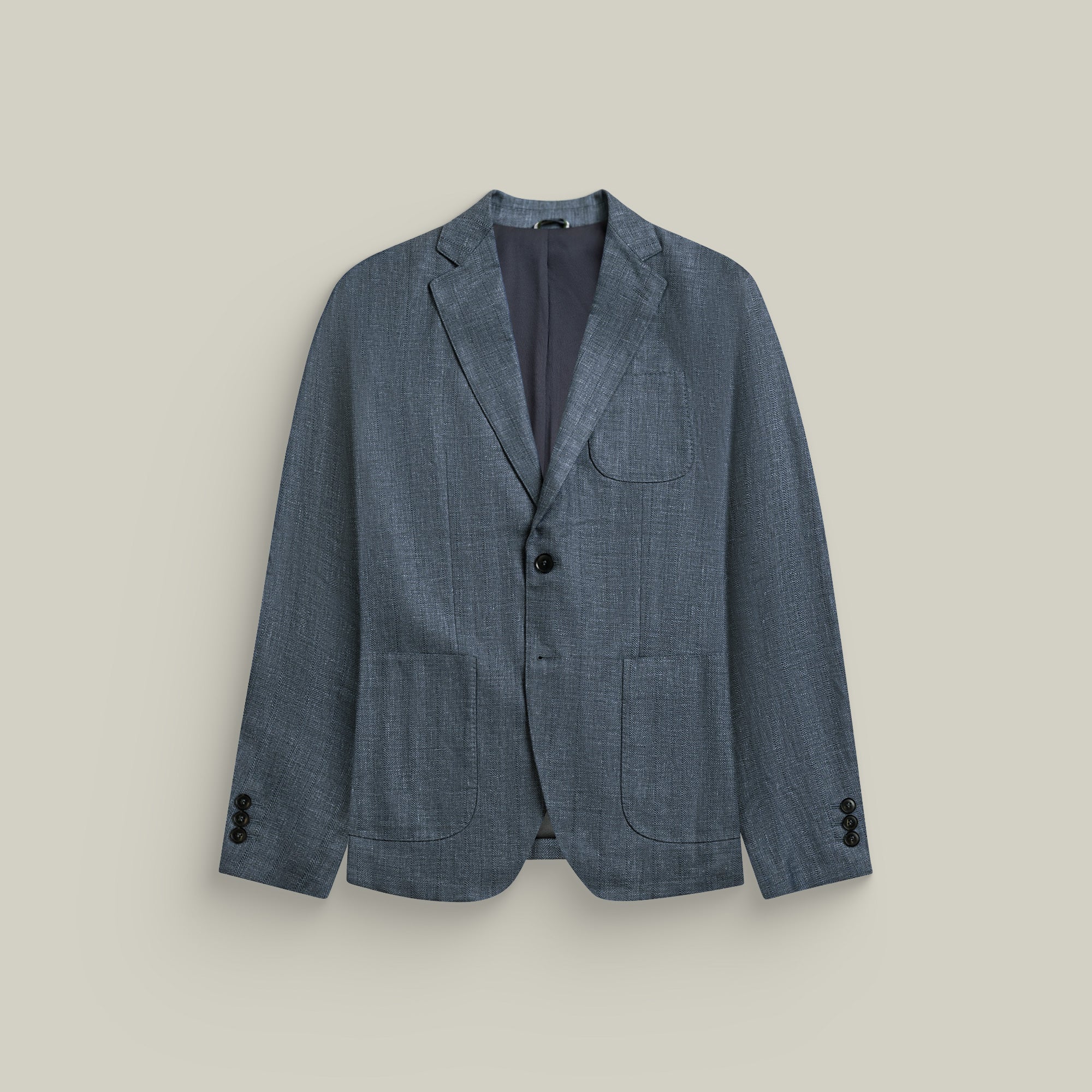 Solano Wool Linen Silk Blazer model tyler in zuma