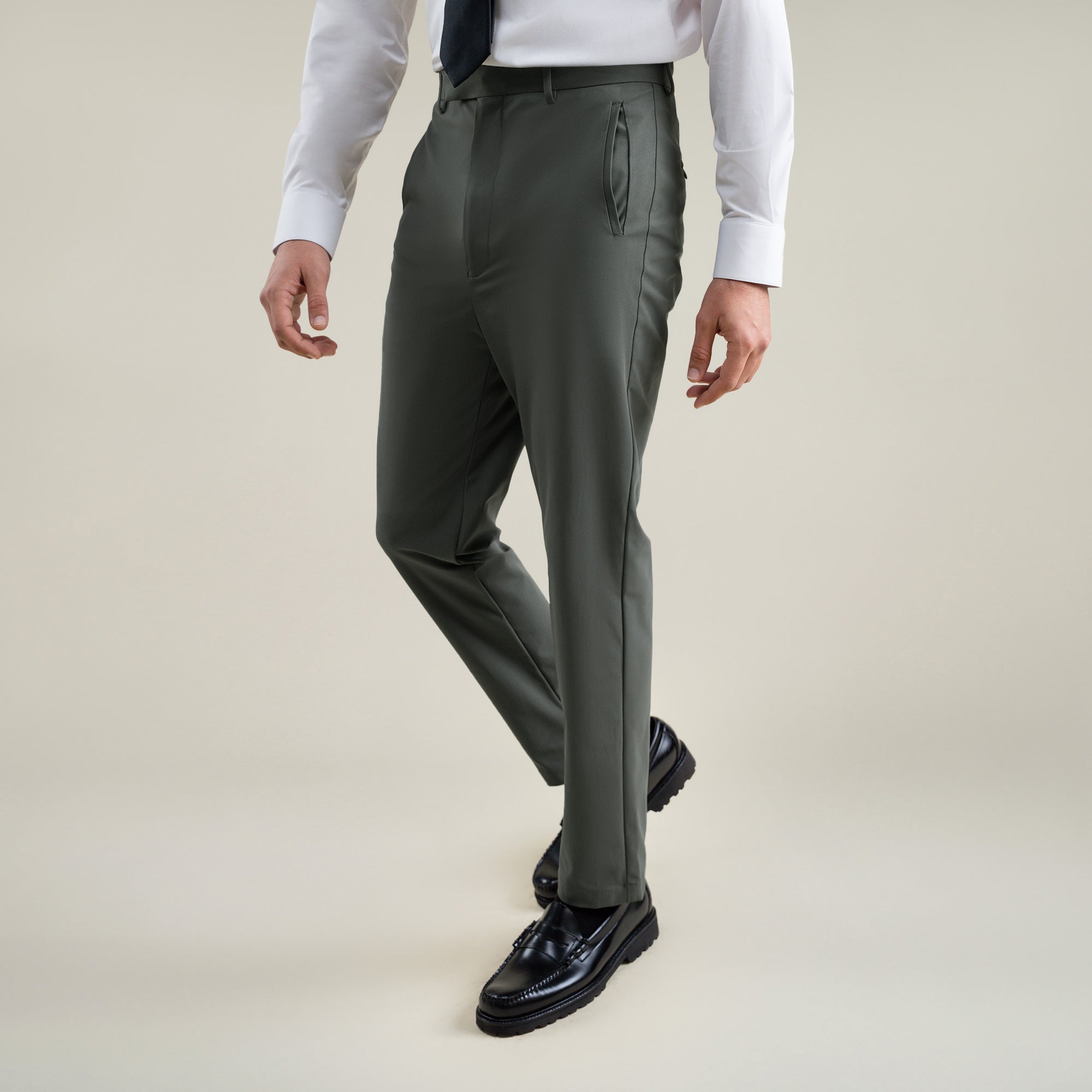 Tags:(6'1"|165) Bespoke custom athleisure technical athletic stretch suit los angeles model Jessey in Pebble