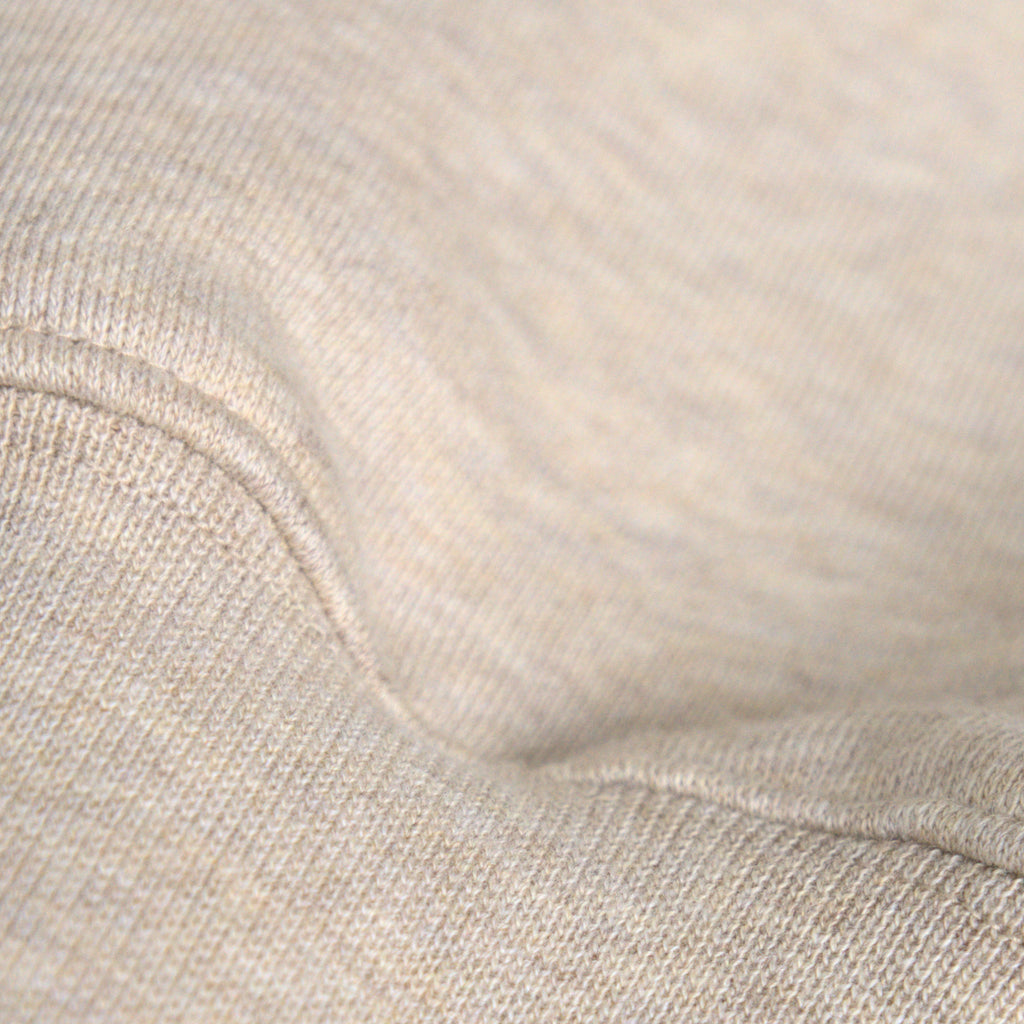 Evening Crewneck Sweater model Guillermo in Heather Sand