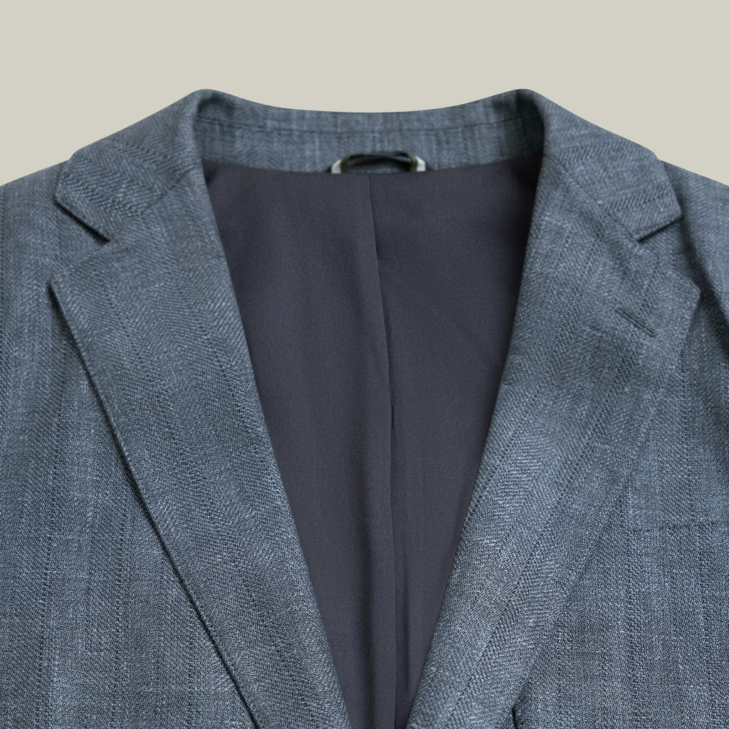 Solano Wool Linen Silk Blazer model tyler in zuma
