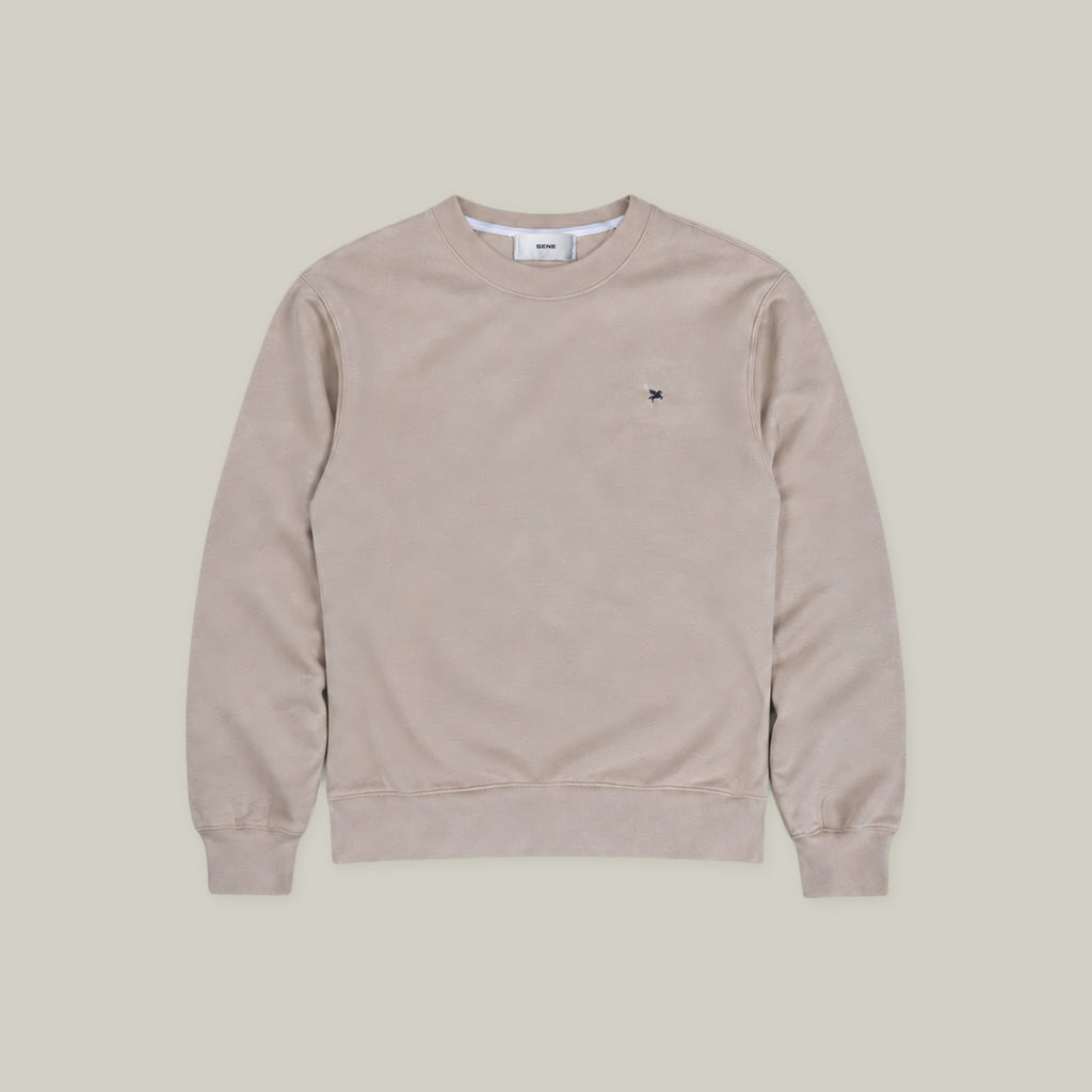 Evening Crewneck Sweater in Heather Sand
