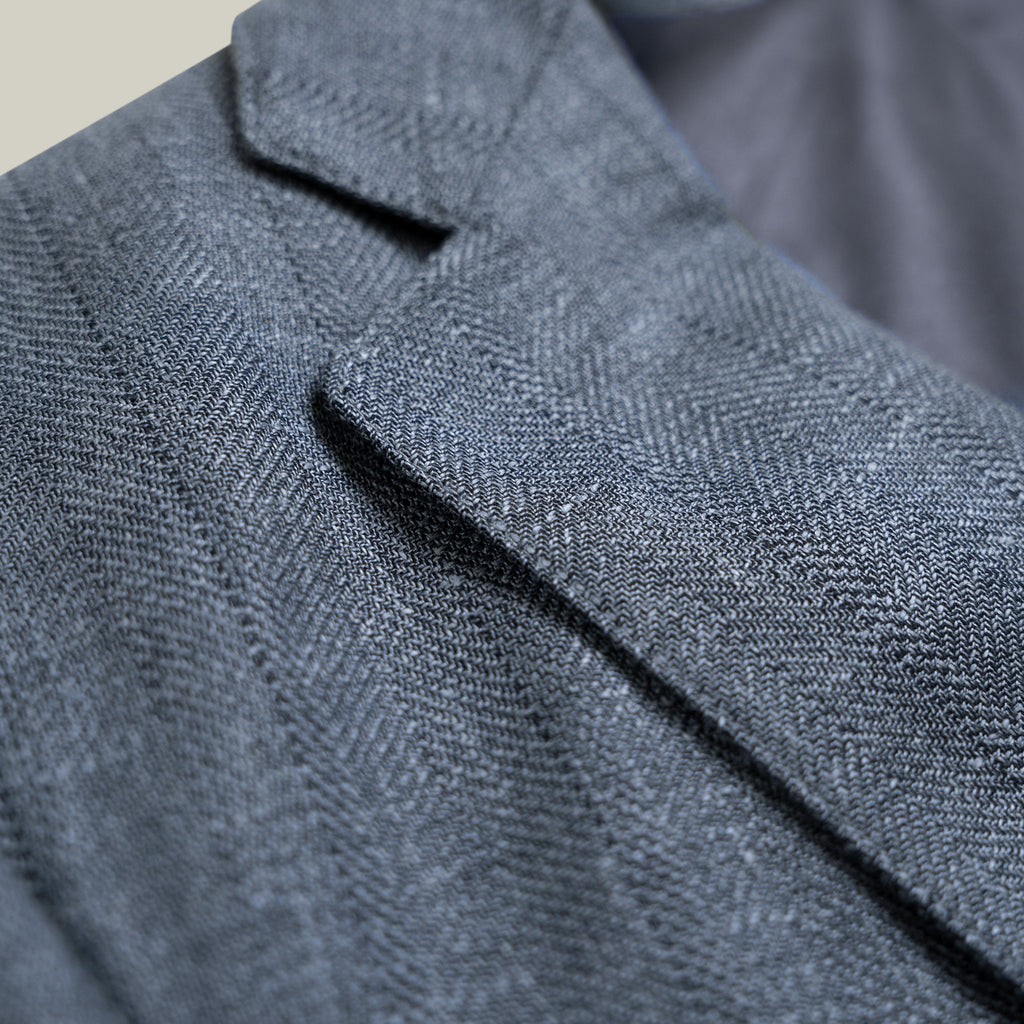 Solano Wool Linen Silk Blazer model tyler in zuma