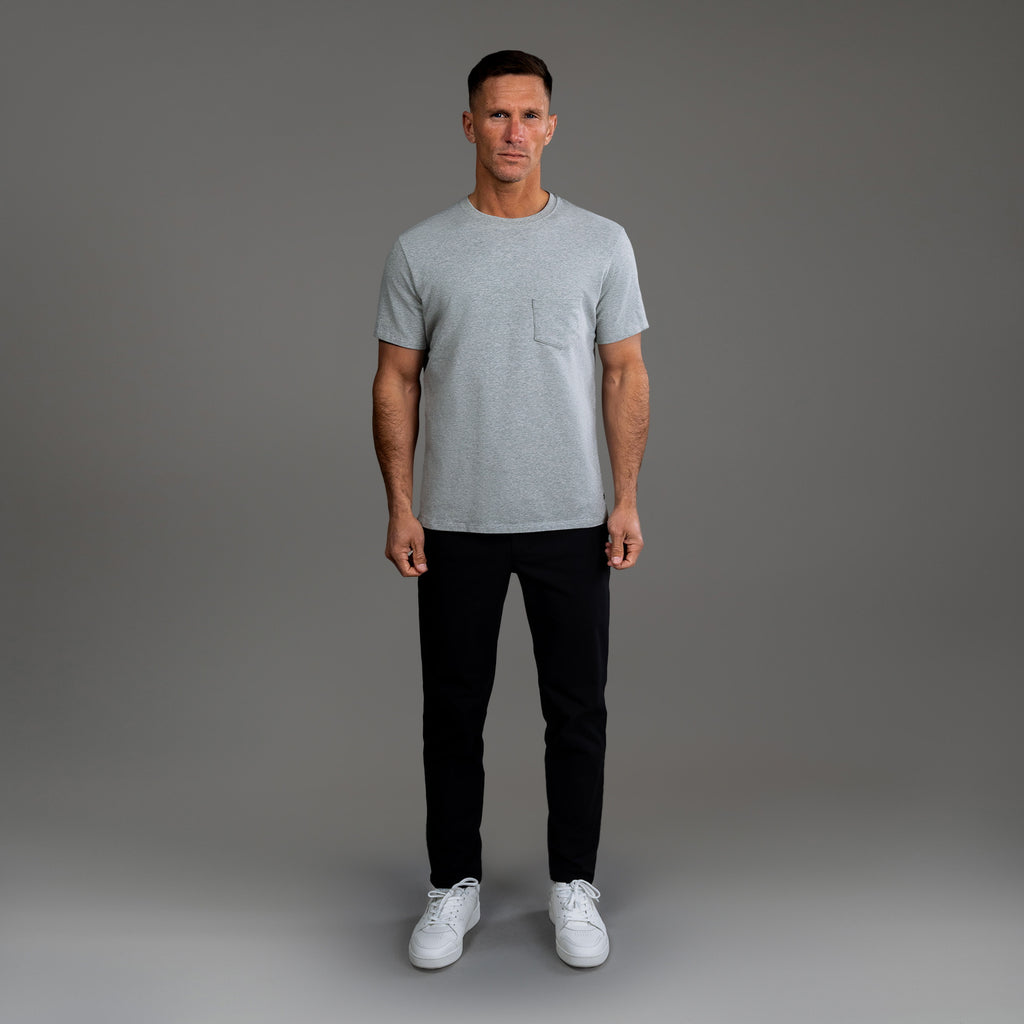 Tags:(6'0" - 180 lbs|Medium) custom t-shirt tee model Tyler in Heather Gray