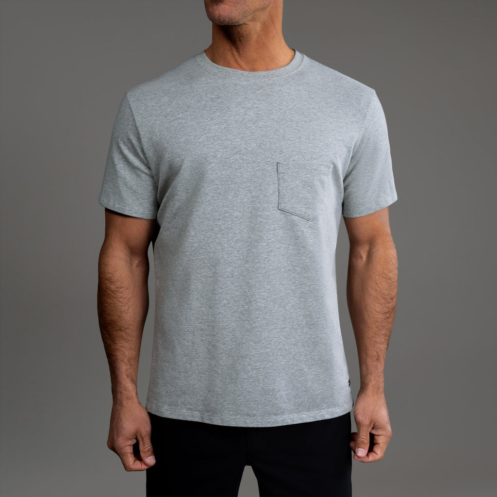 Tags:(6'0" - 180 lbs|Medium) custom t-shirt tee model Tyler in Heather Gray