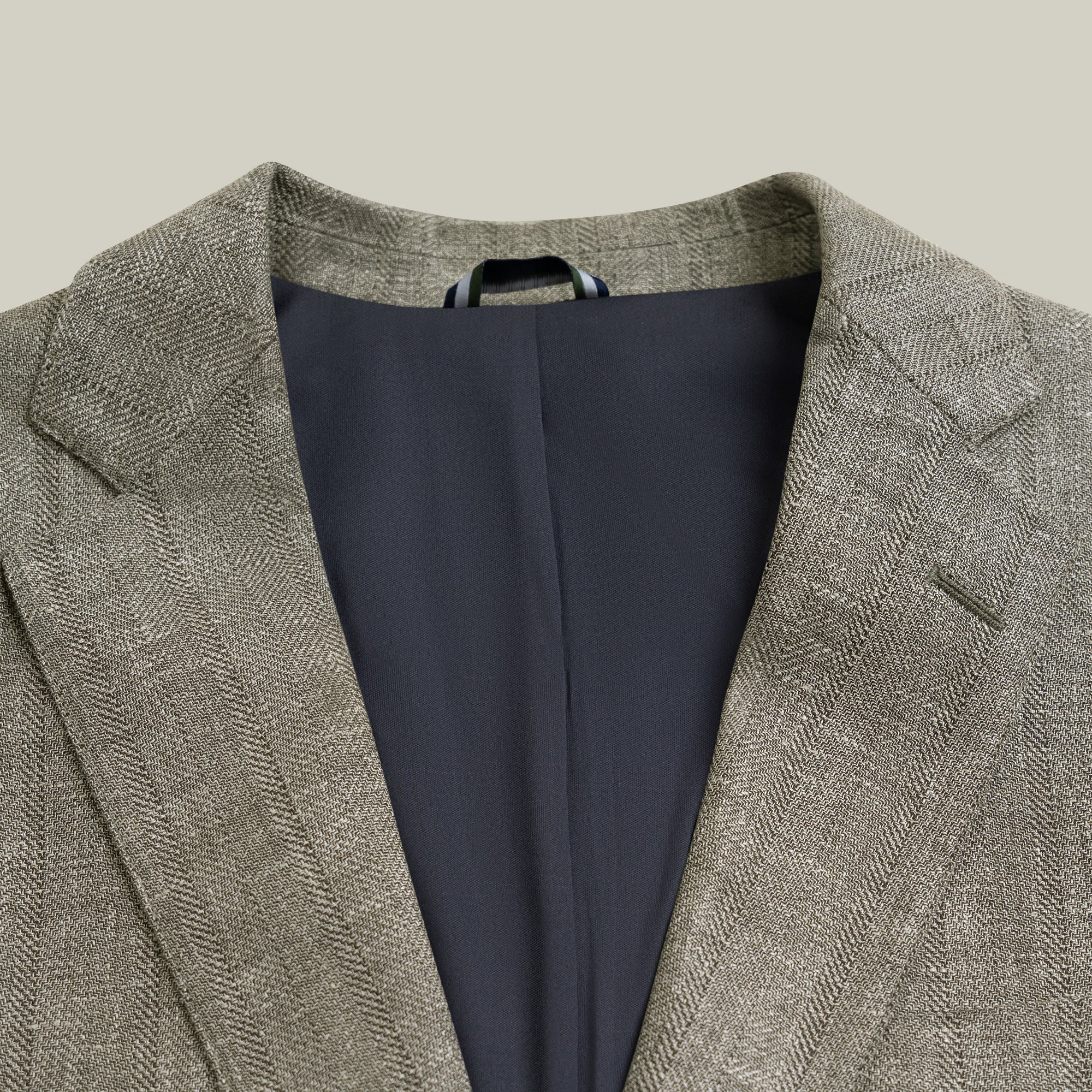 Solano Wool Linen Silk Blazer model tyler in Sage Brush