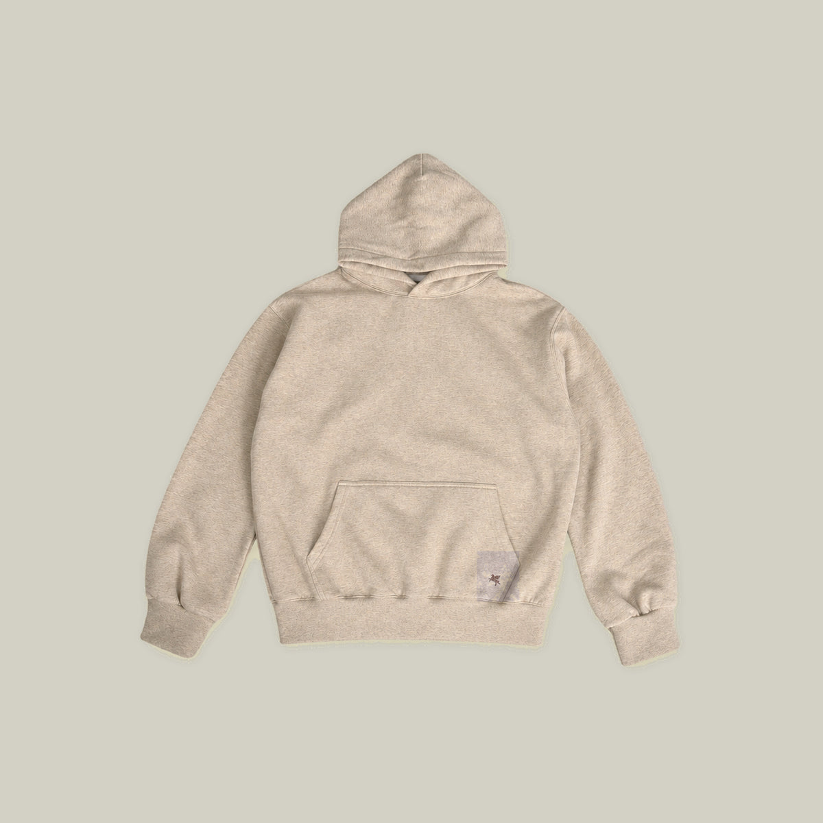 Heavyweight Terry Standard Hoodie model Guillermo in Heather Sand