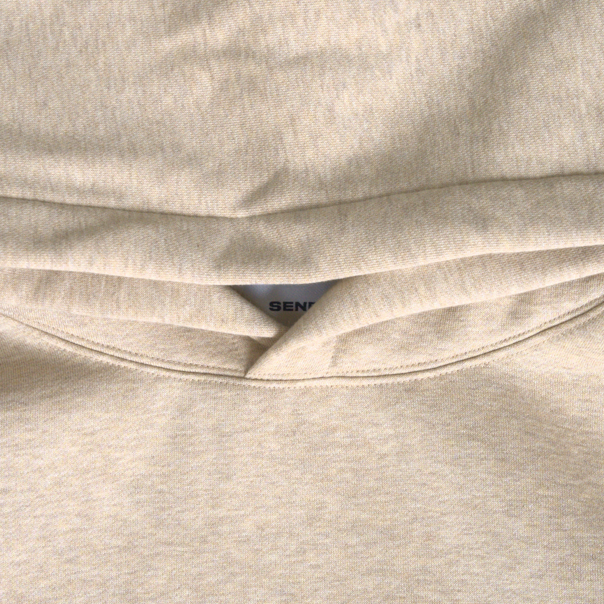Heavyweight Terry Standard Hoodie model Guillermo in Heather Sand