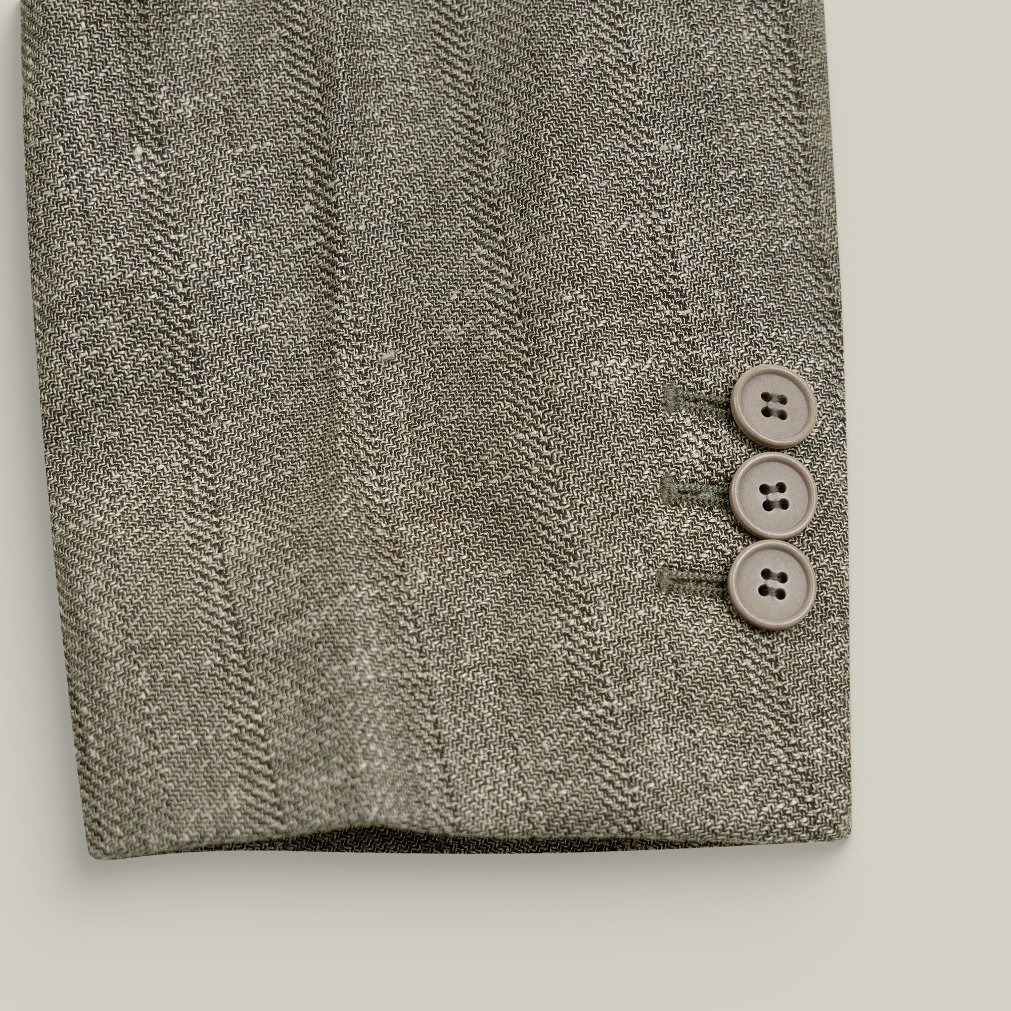 Solano Wool Linen Silk Blazer model tyler in Sage Brush
