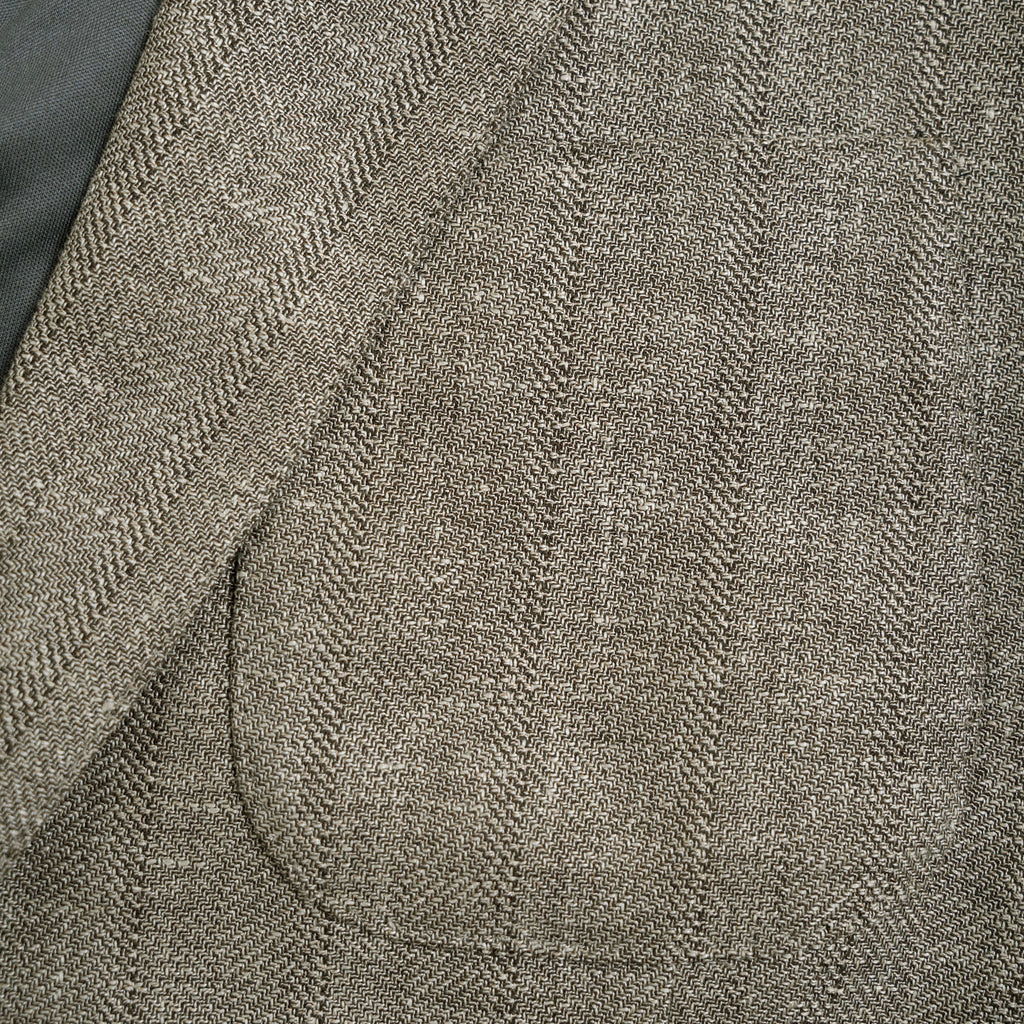 Solano Wool Linen Silk Blazer model tyler in Sage Brush