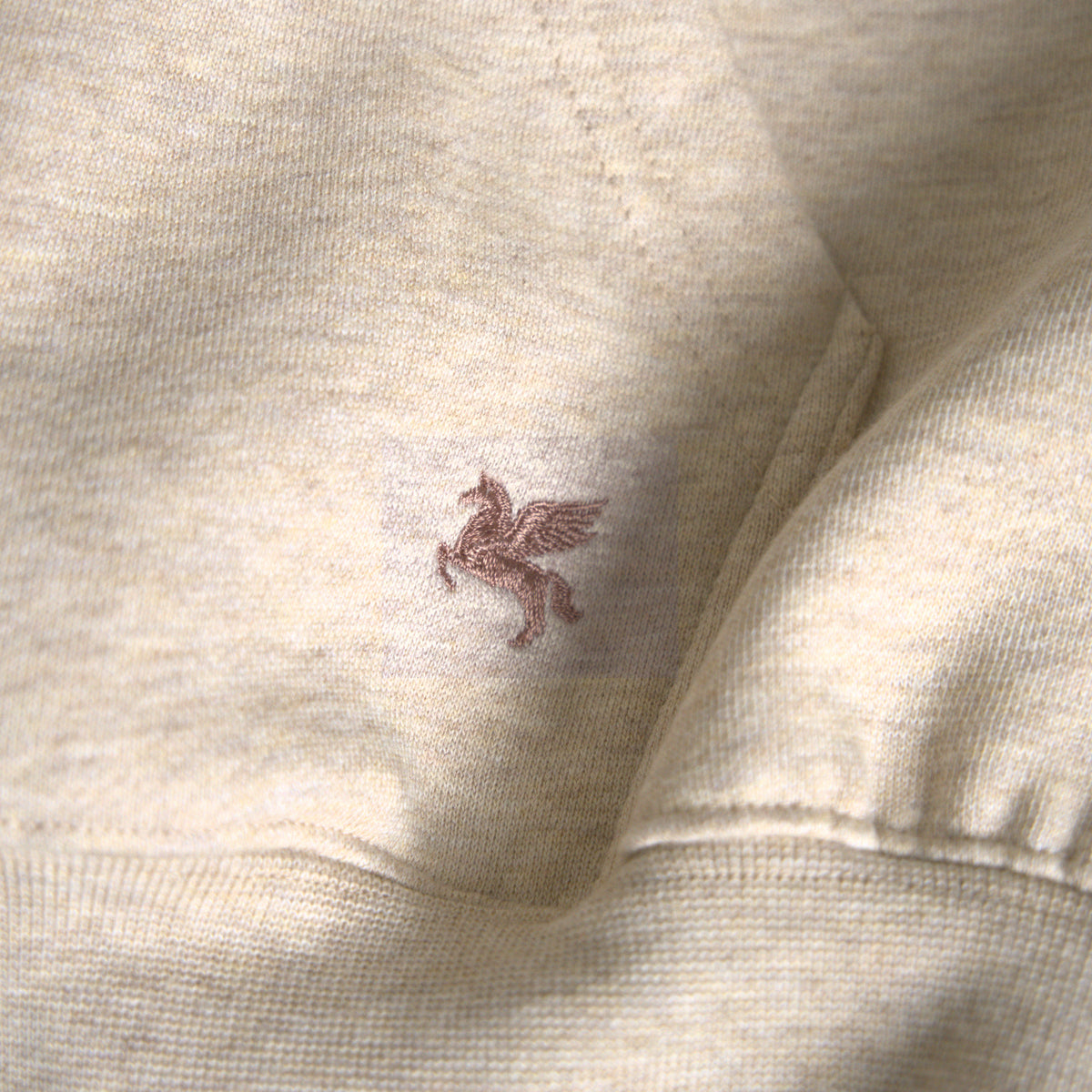 Heavyweight Terry Standard Hoodie model Guillermo in Heather Sand