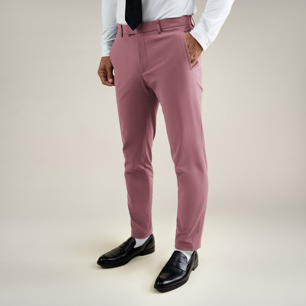 Tags:(6'0"|180 lbs) Bespoke custom athleisure technical men's suit los angeles model Tyler in Desert Rose