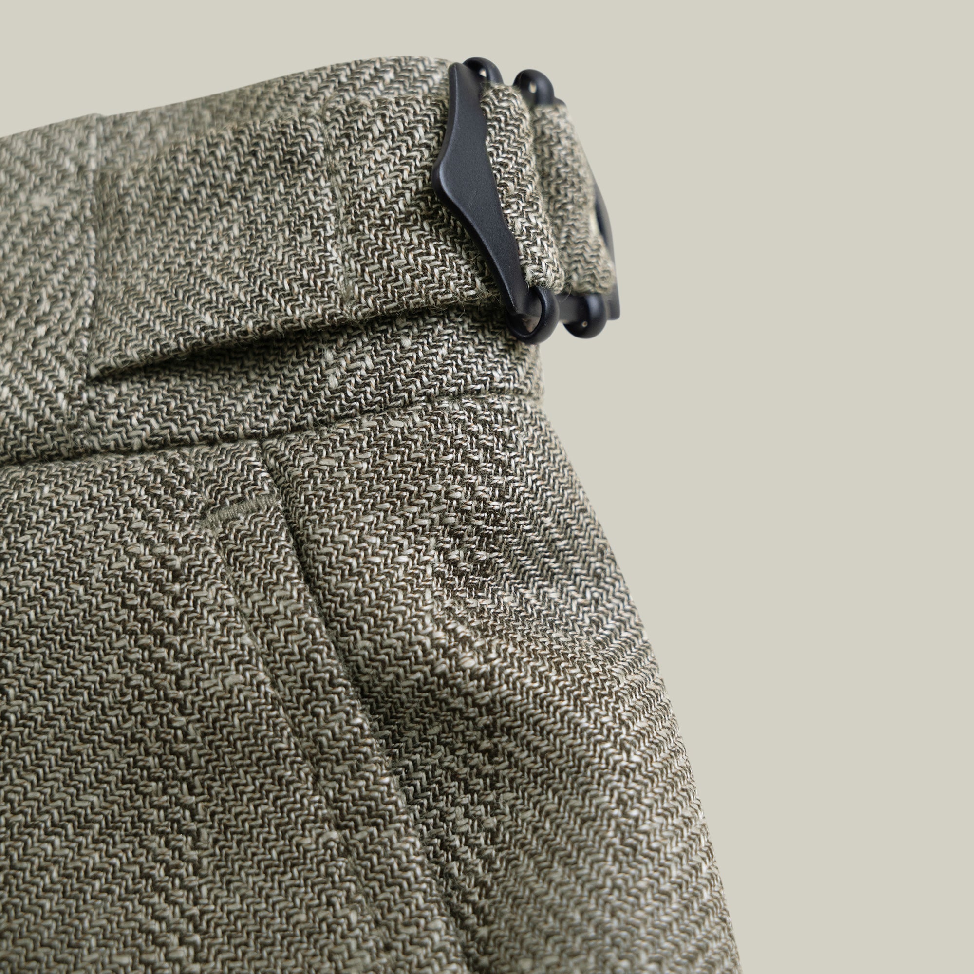 Ford Wool Linen Silk Trousers model tyler in Sage Brush