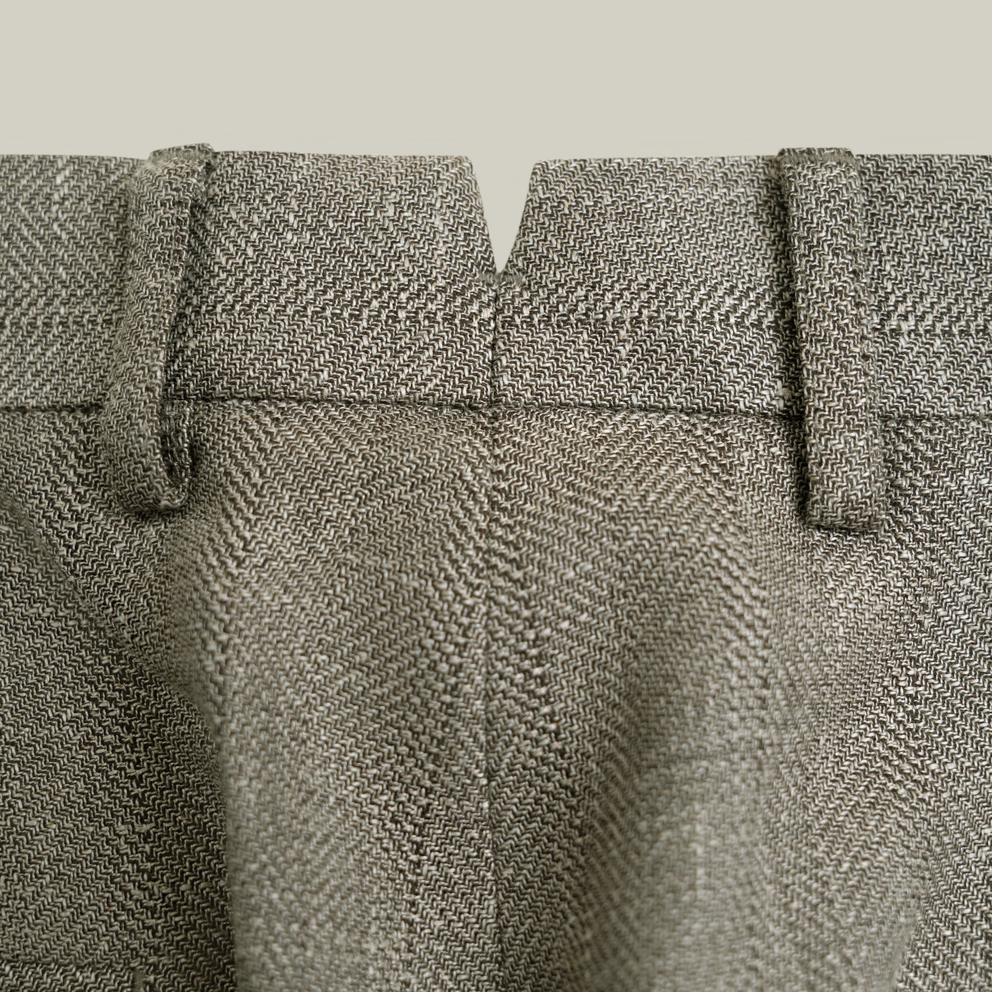 Ford Wool Linen Silk Trousers model tyler in Sage Brush