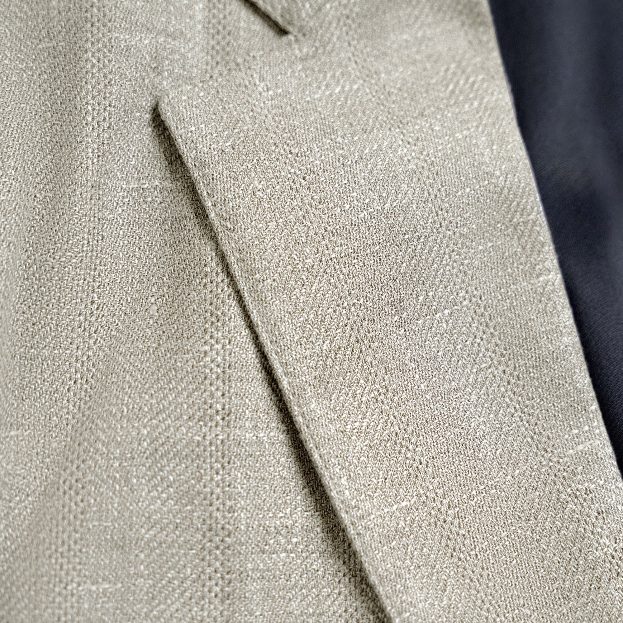 Solano Wool Linen Silk Blazer model tyler in Shoreline