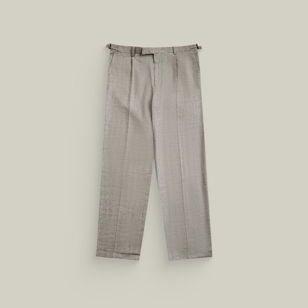 Ford Wool Linen Silk Trousers model tyler in Shoreline