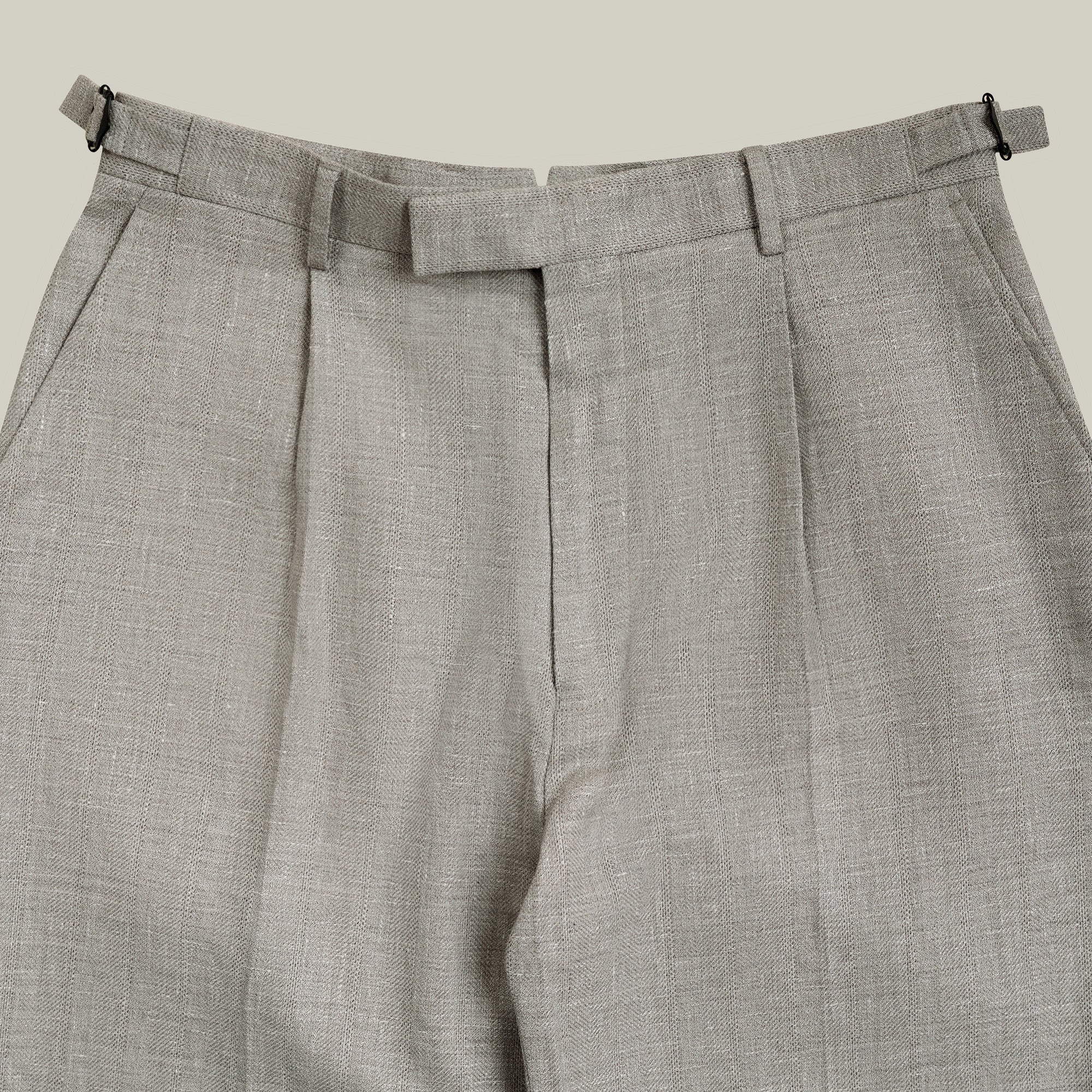Ford Wool Linen Silk Trousers model tyler in Shoreline