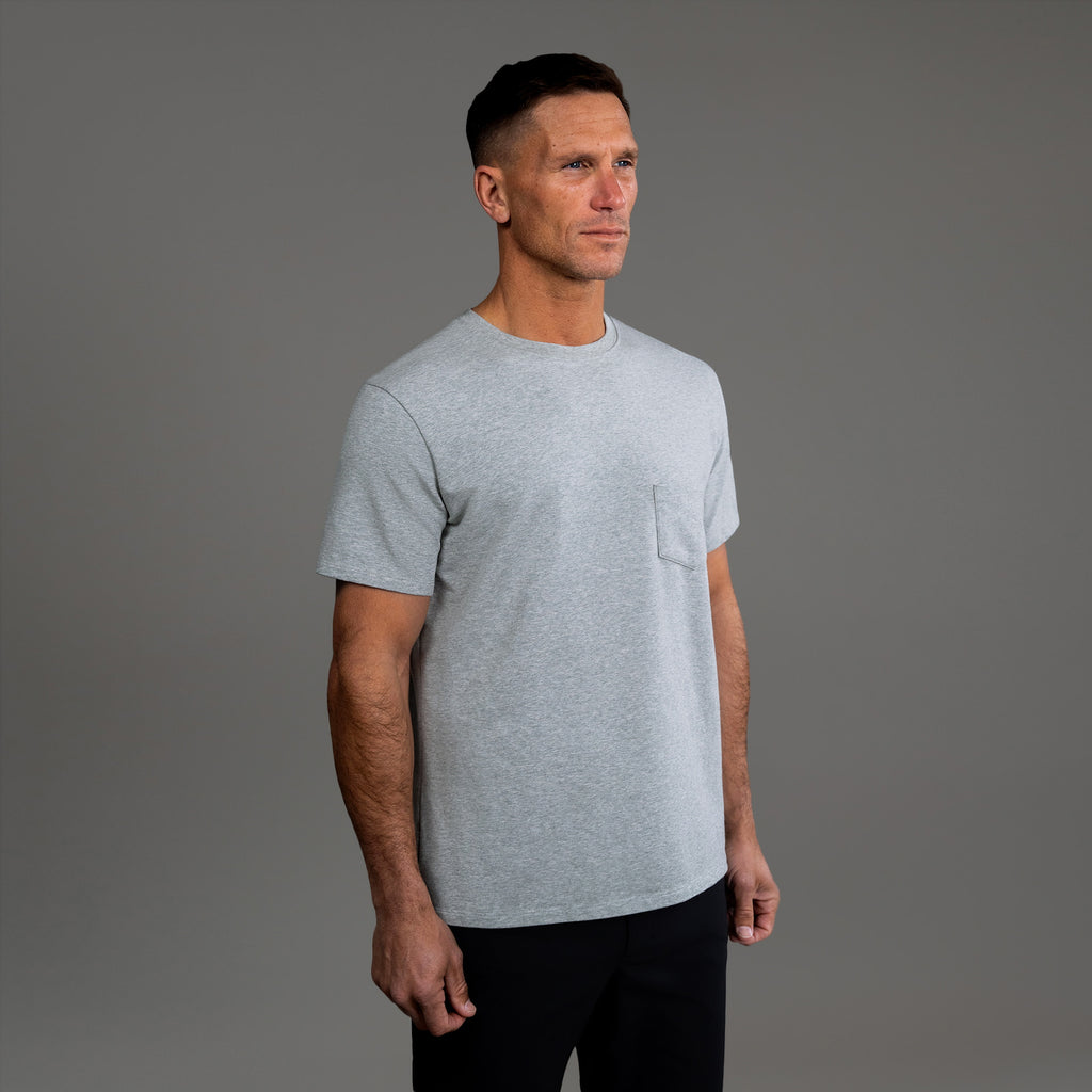 Tags:(6'0" - 180 lbs|Medium) custom t-shirt tee model Tyler in Heather Gray
