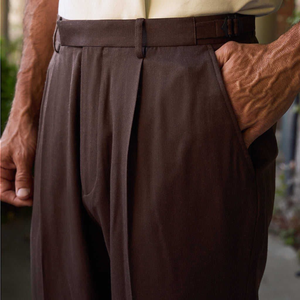 Ford Wool Straight Trouser model Tyler in Hearth