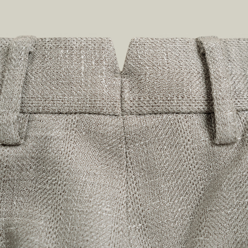 Ford Wool Linen Silk Trousers model tyler in Shoreline