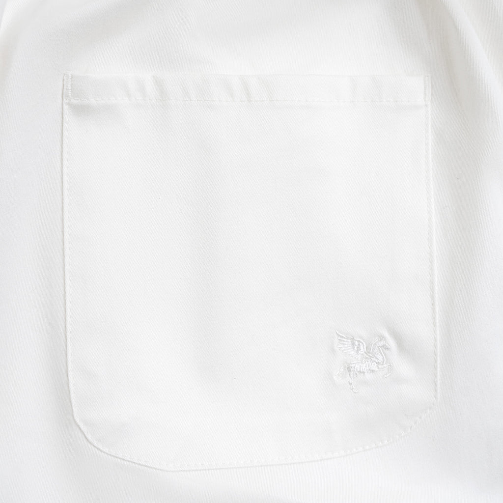 Stretch Cotton Drawstring Wide Leg Pant model Tyler in White