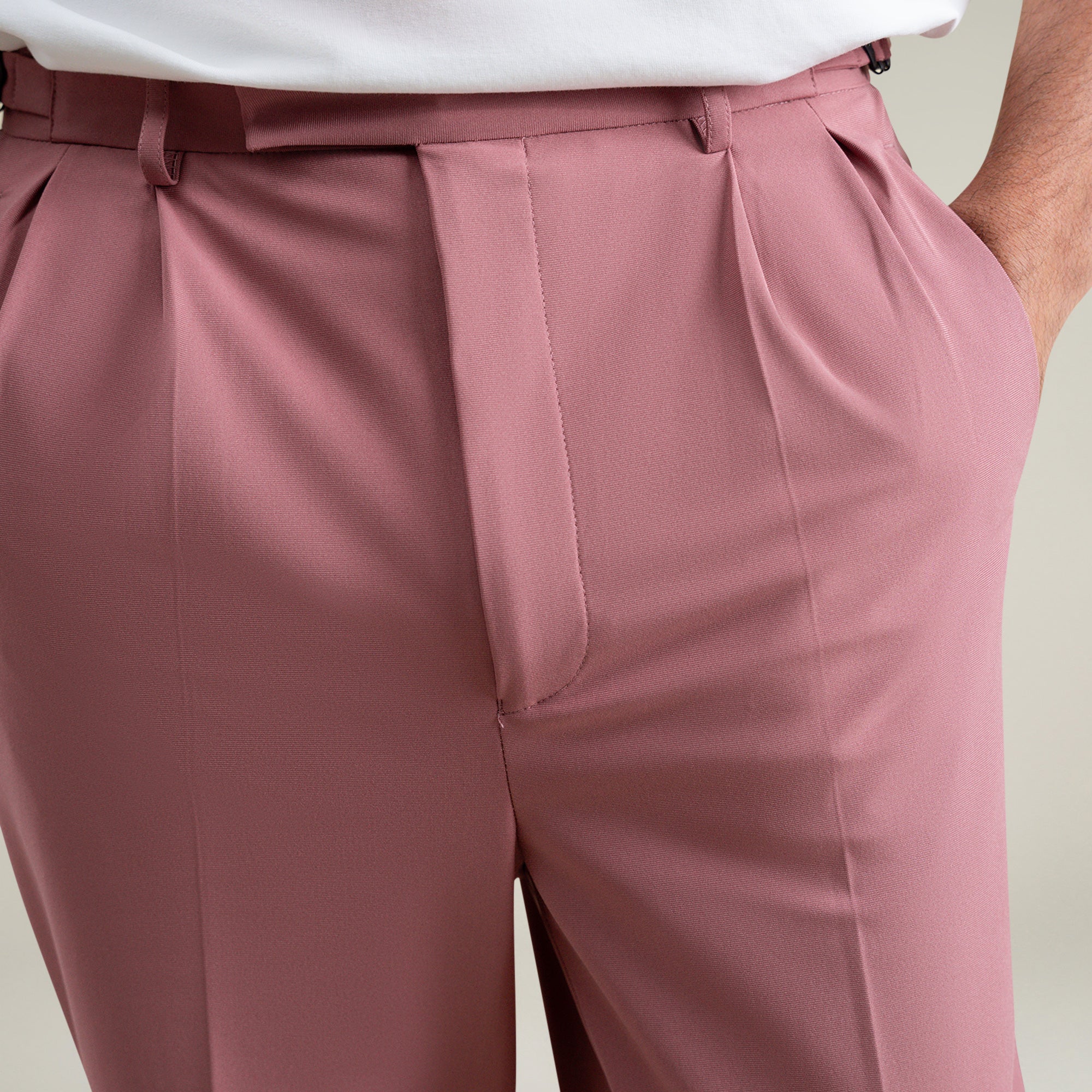 Tags:(6'1"|165) Custom Peak Lapel Tuxedo model Jessey in Desert Rose