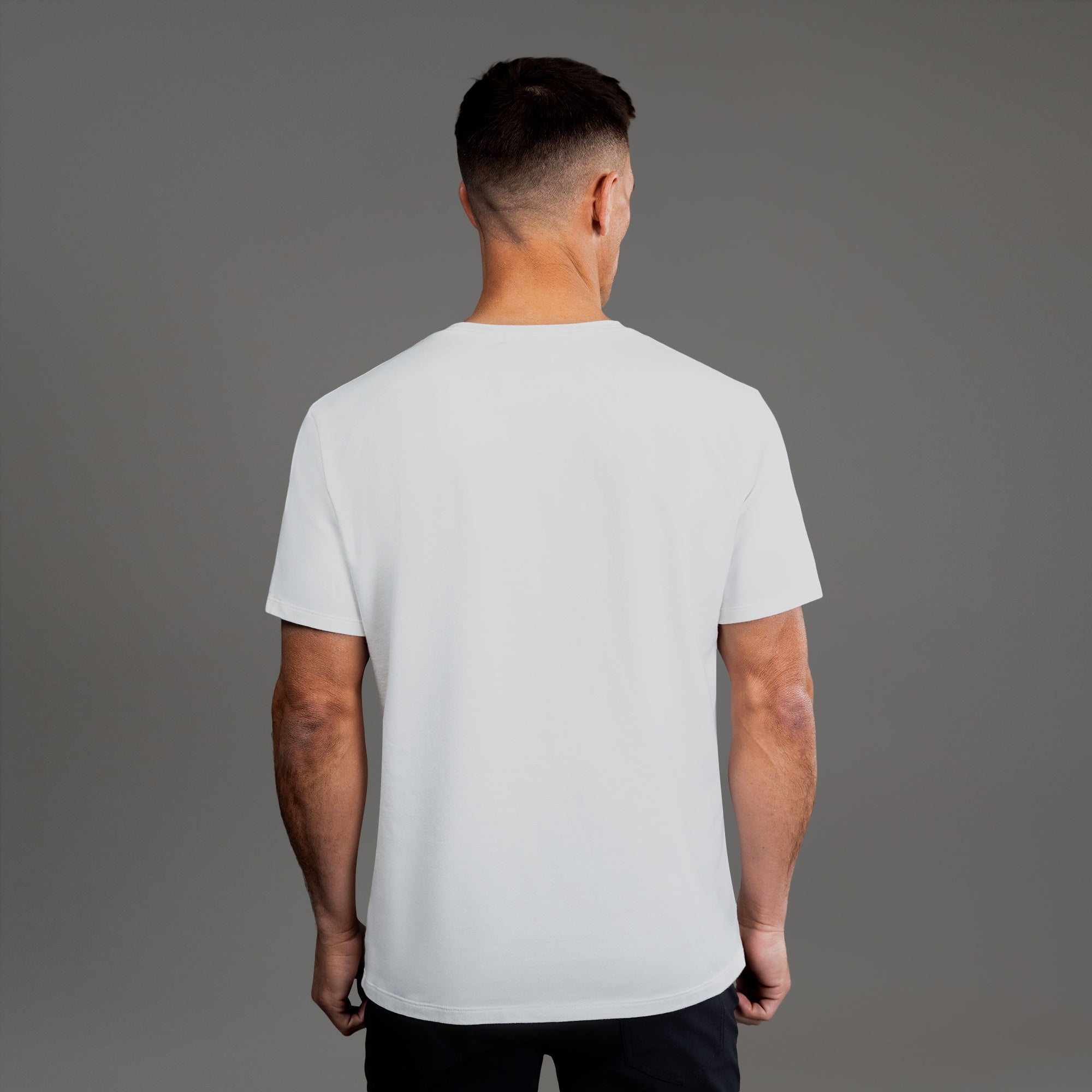 Tags:(6'0" - 180 lbs|Medium) custom t-shirt tee model Tyler in White