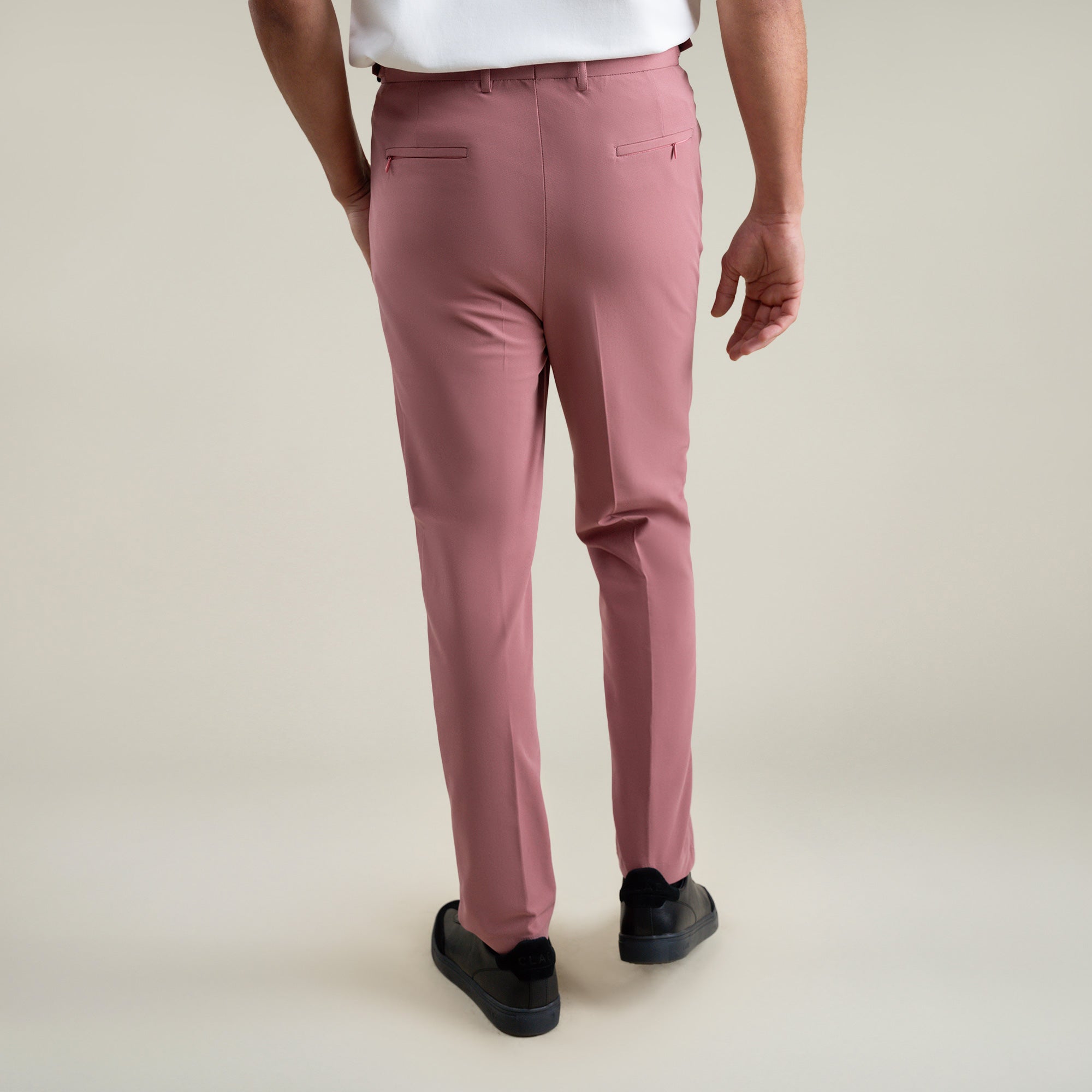 Tags:(6'1"|165) Custom Peak Lapel Tuxedo model Jessey in Desert Rose
