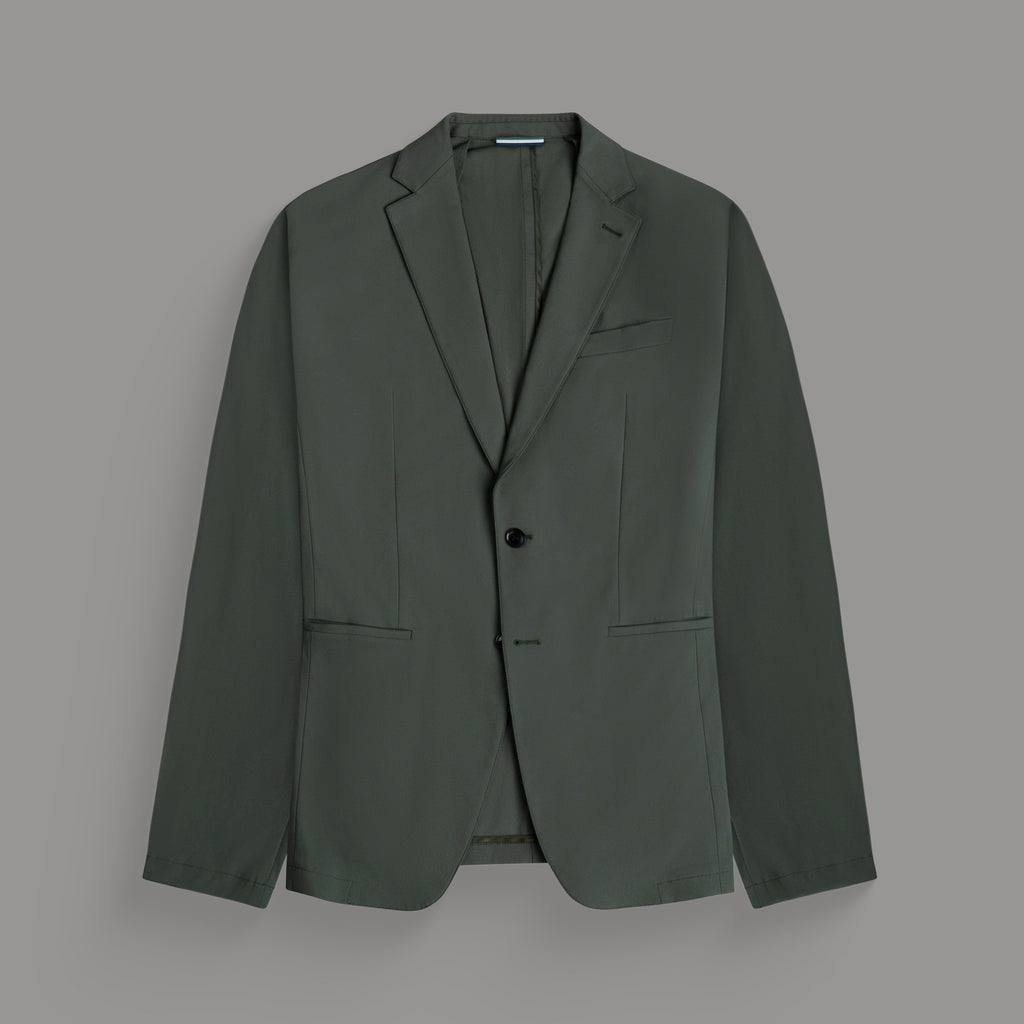 Bespoke custom athleisure technical men's suit los angeles model Tyler in Moss