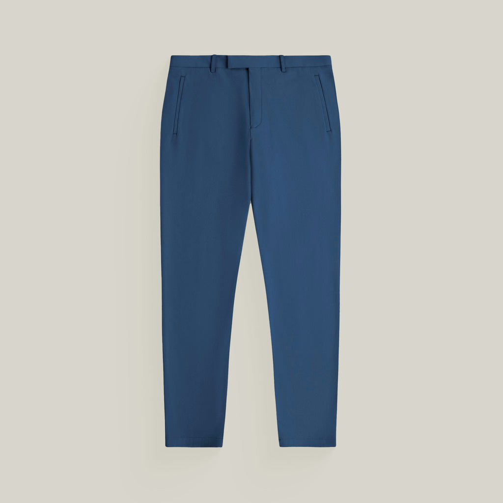 Tags:(6'1"|165) Bespoke custom athleisure technical athletic stretch suit los angeles model Jessey in Italian Blue