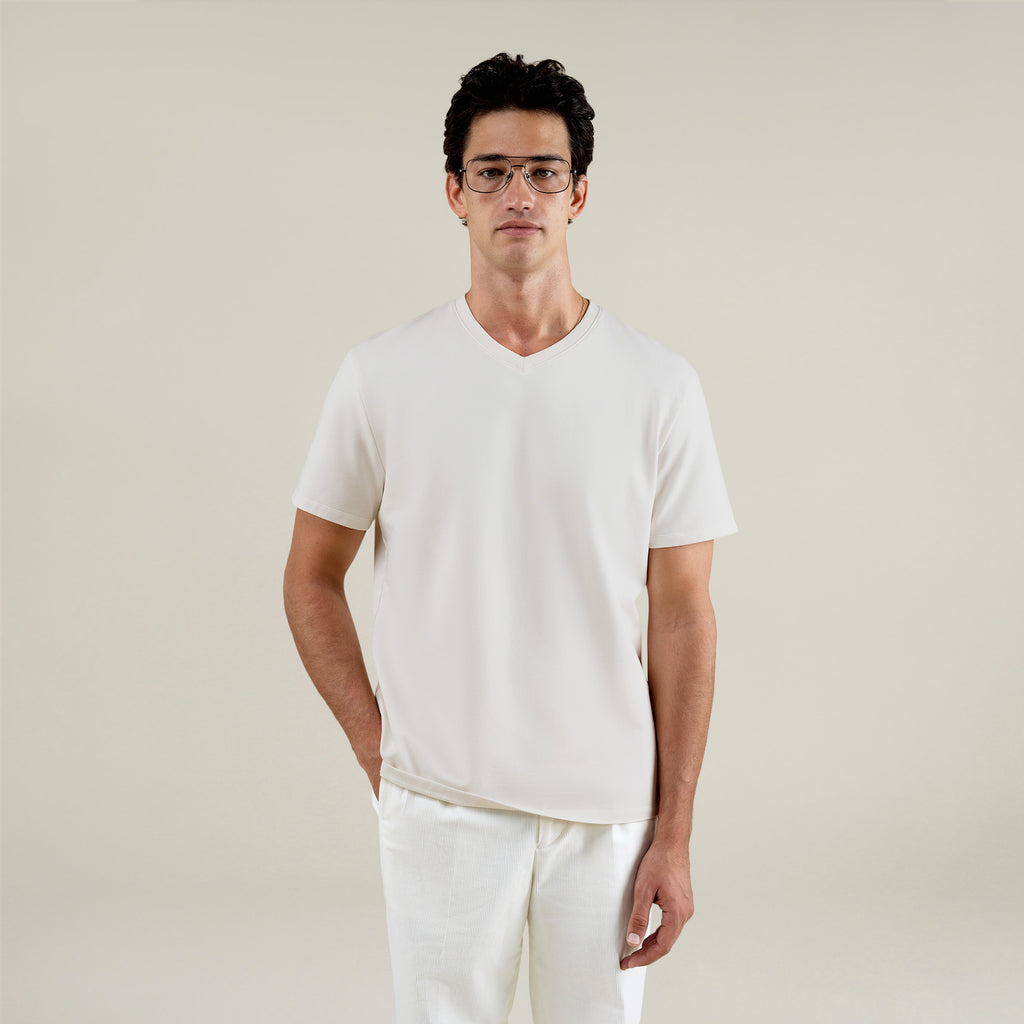 Tags:(6'1" - 165 lbs|Large)  Custom t-shirt tee model Jessey in Bone