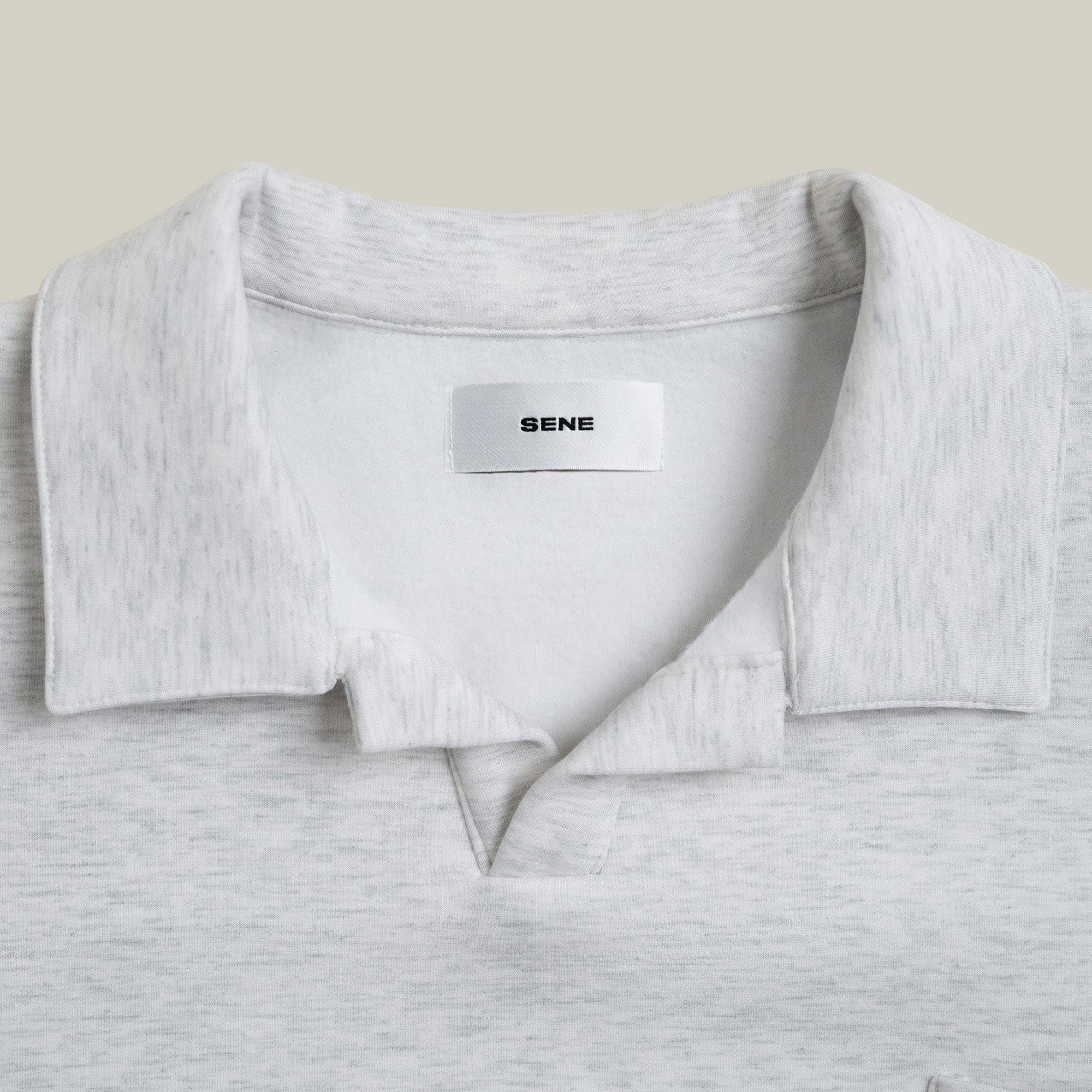 Evening Pullover model tyler in light heather gray