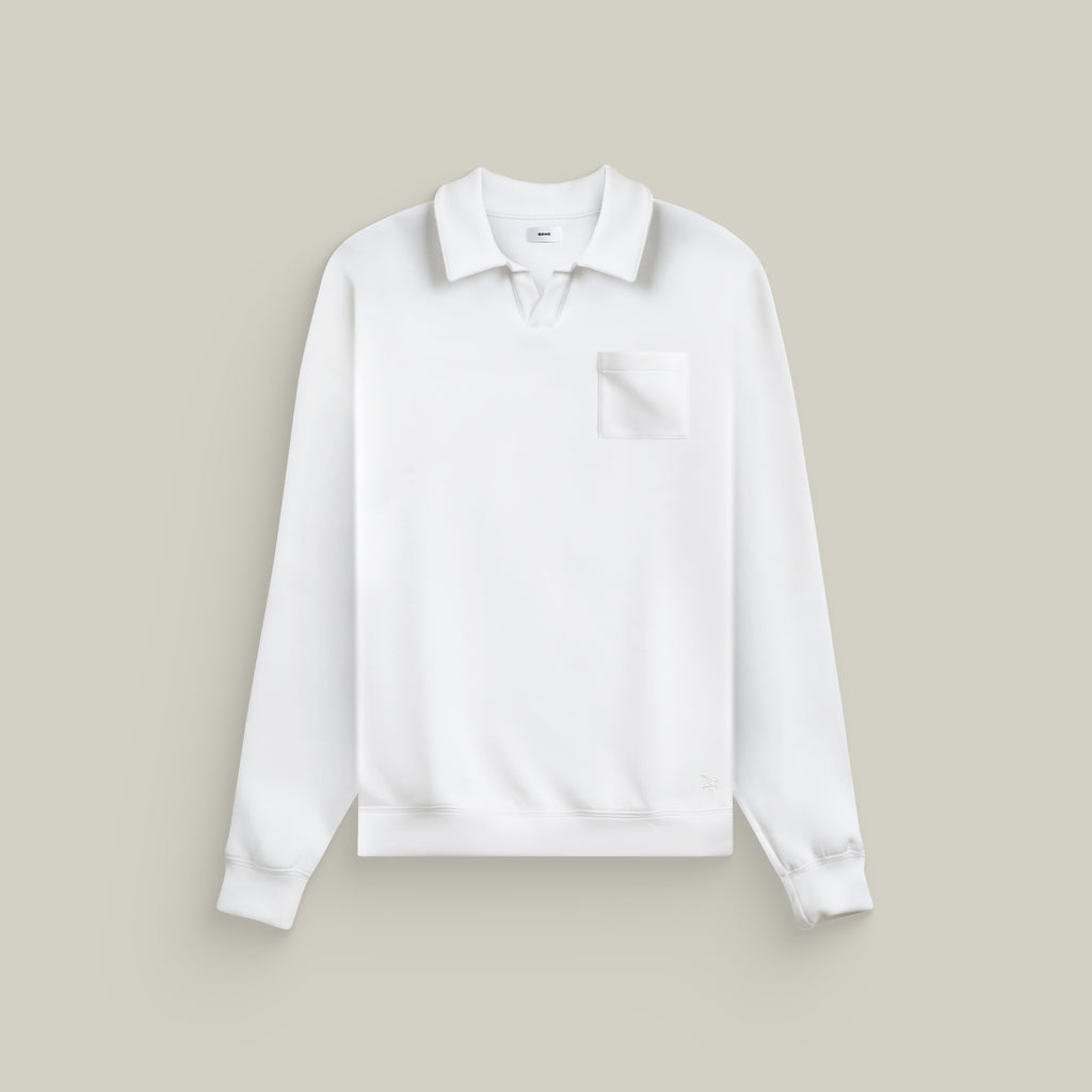 Evening Pullover model tyler in White