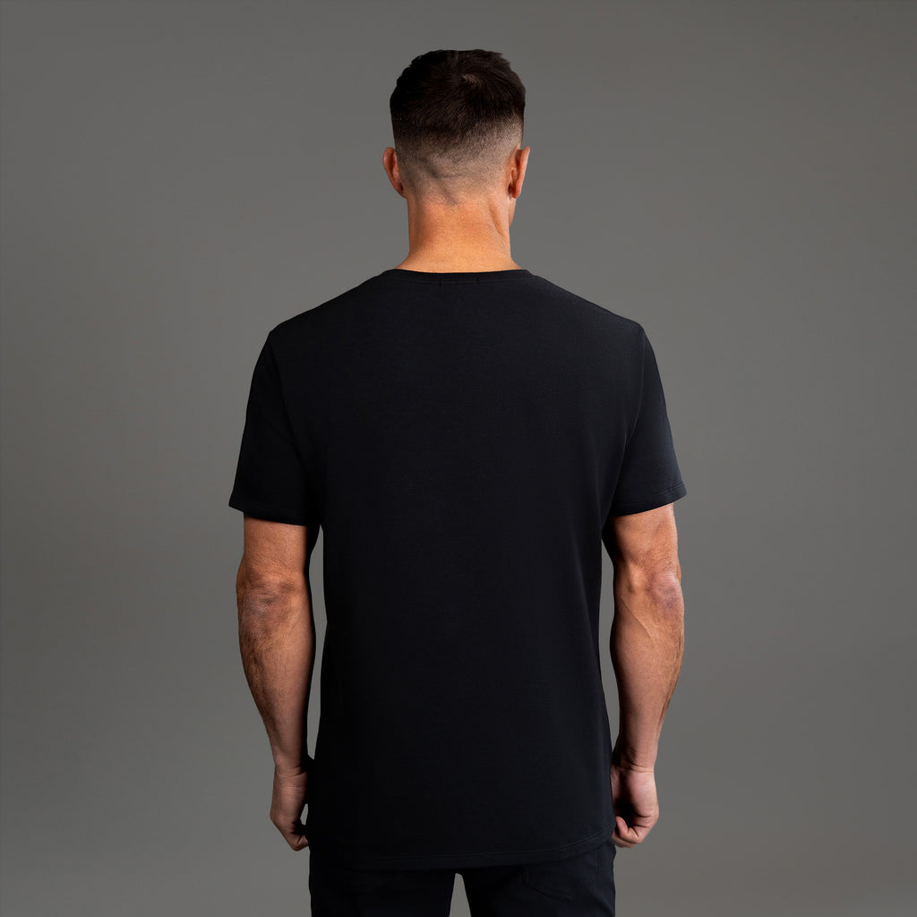 Tags:(6'0" - 180 lbs|Medium) custom t-shirt tee model Tyler in Black